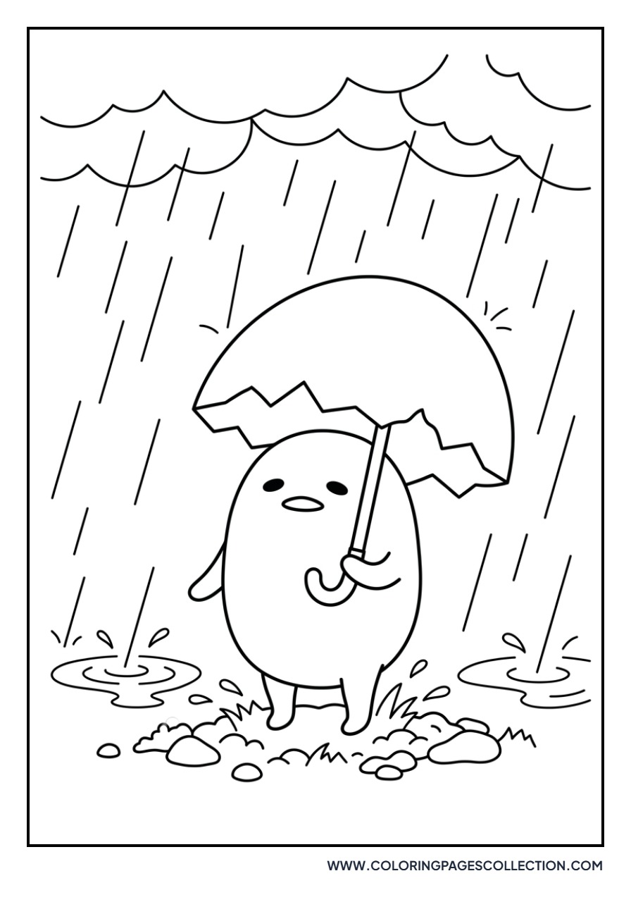 Gudetama with a Shell Umbrella