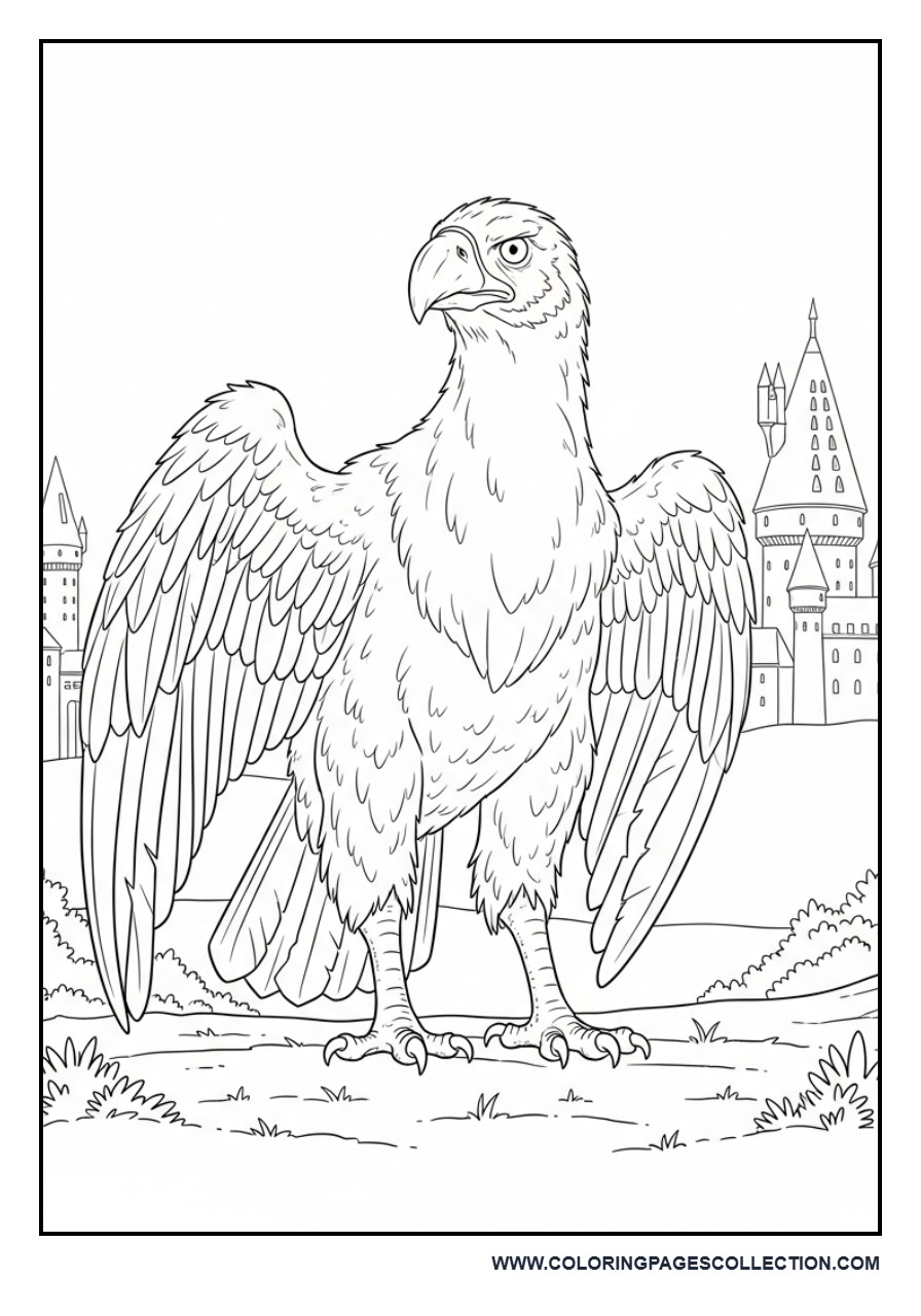 Buckbeak in the Hogwarts Grounds