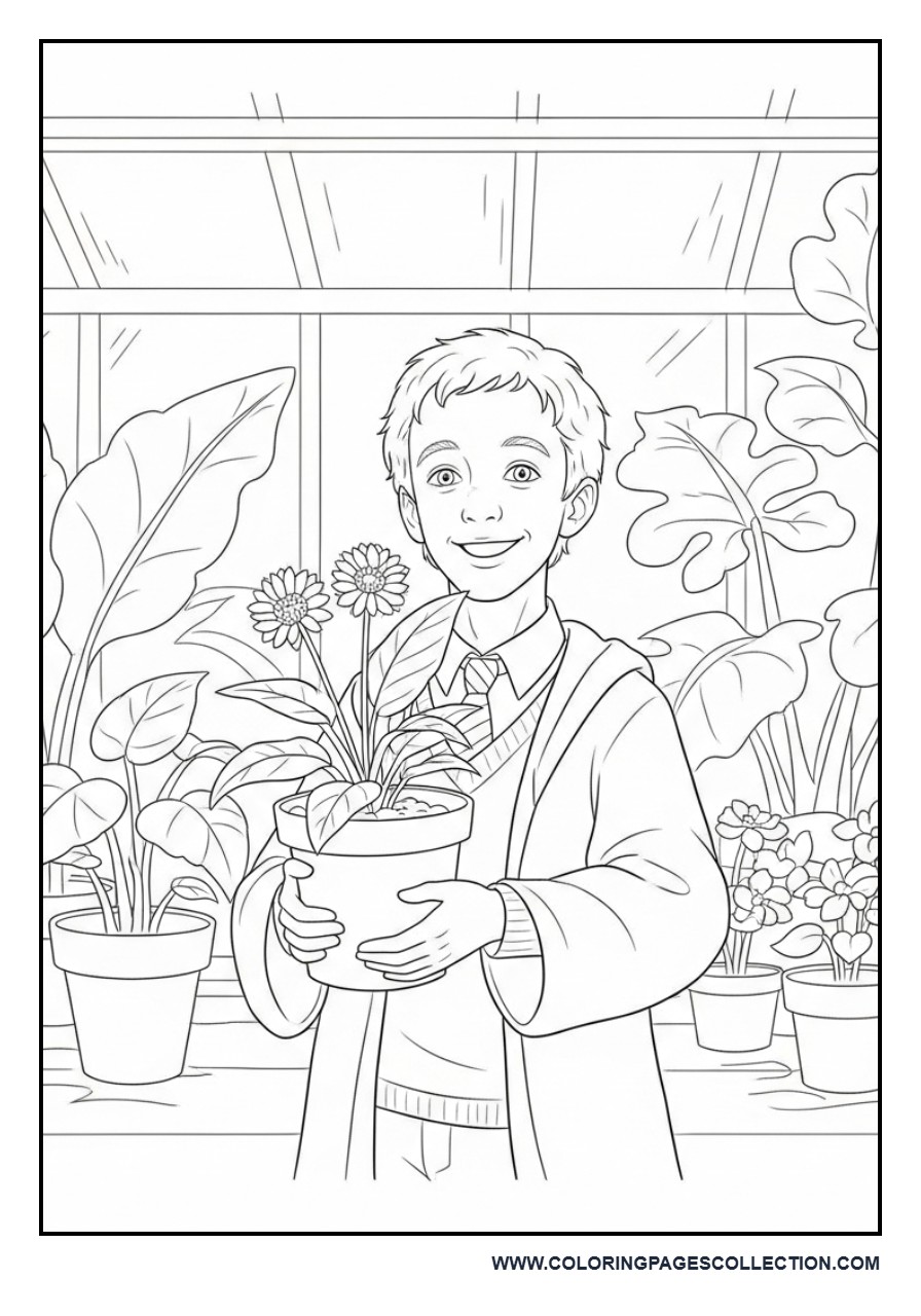 Neville Longbottom with Magical Plant