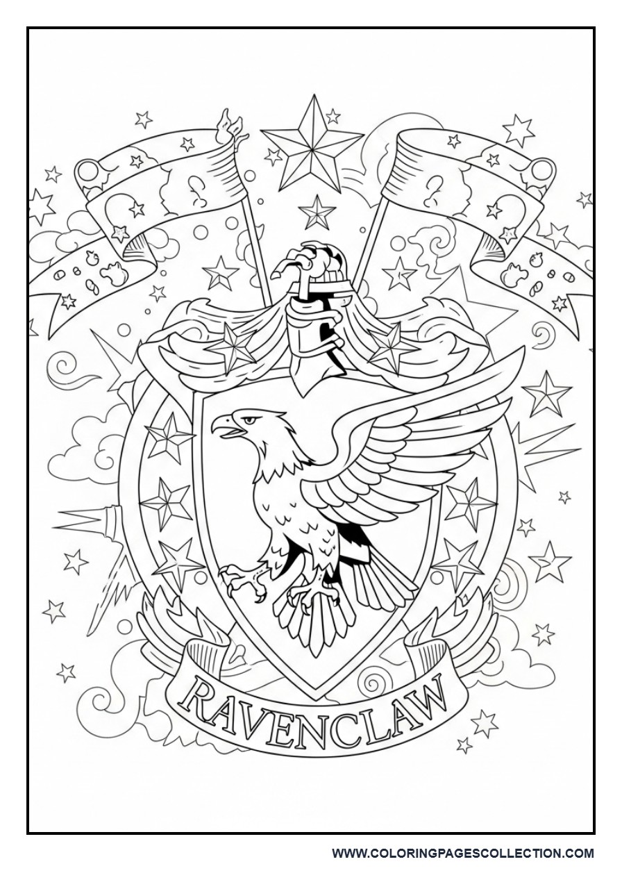 Ravenclaw House Crest with Stars