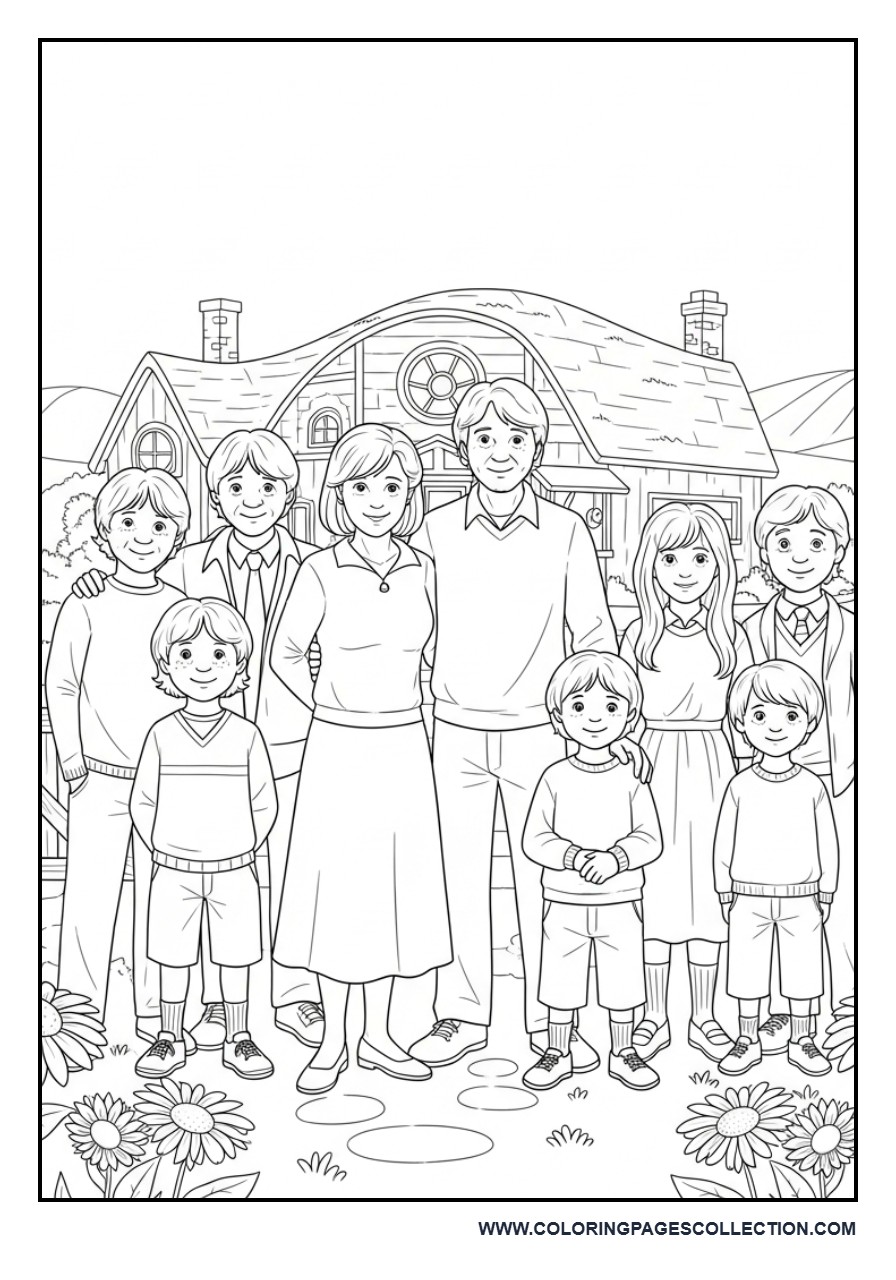 The Weasley Family at the Burrow