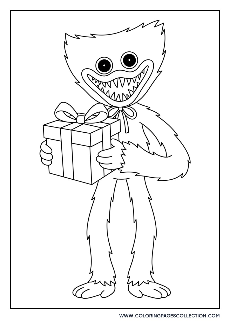 Huggy Wuggy Holding a Present