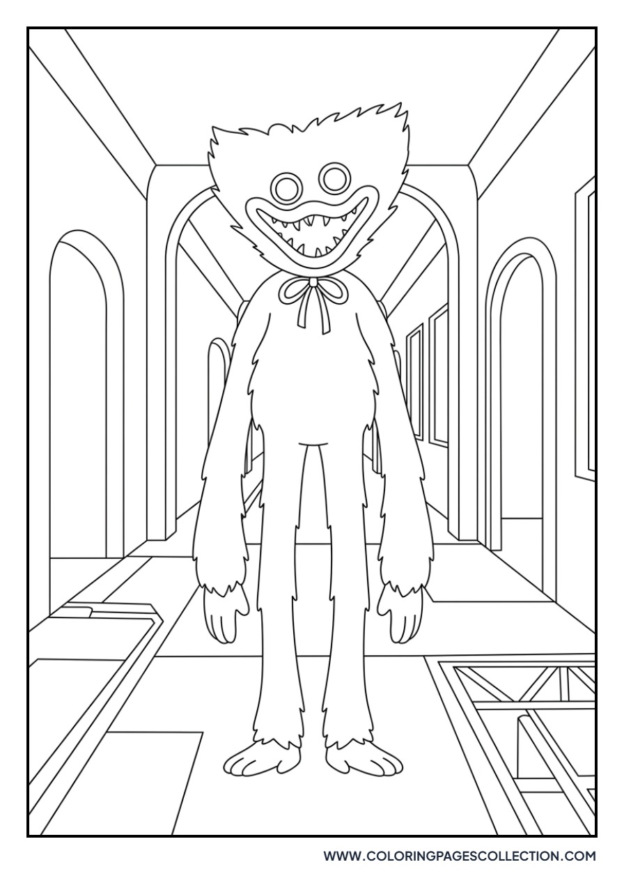 Huggy Wuggy Running in Hallway