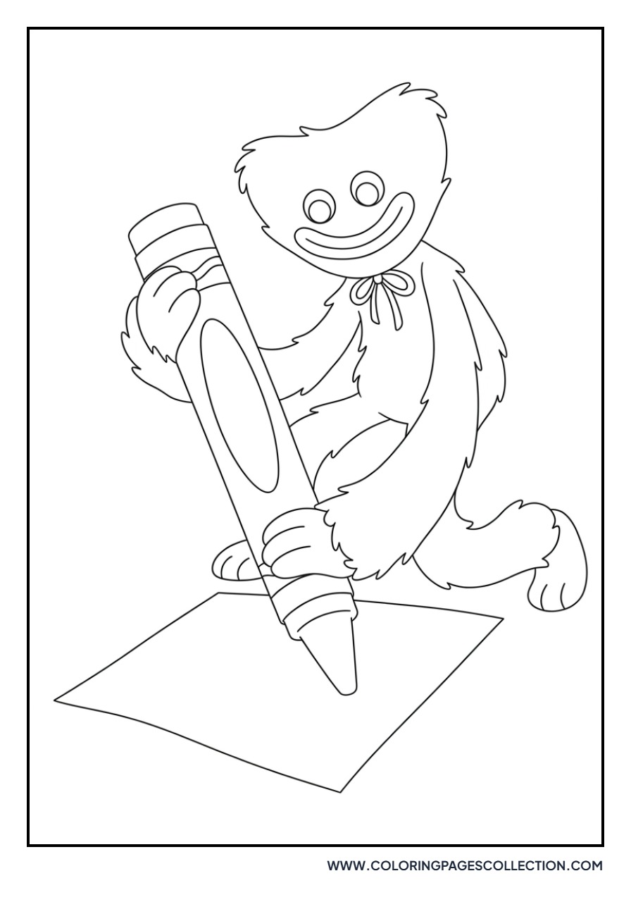 Huggy Wuggy with a Crayon