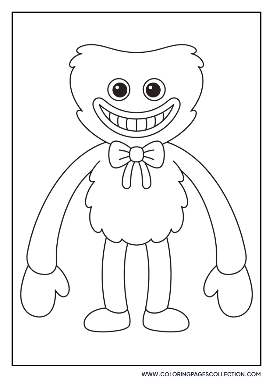 Simple Huggy Wuggy Outline