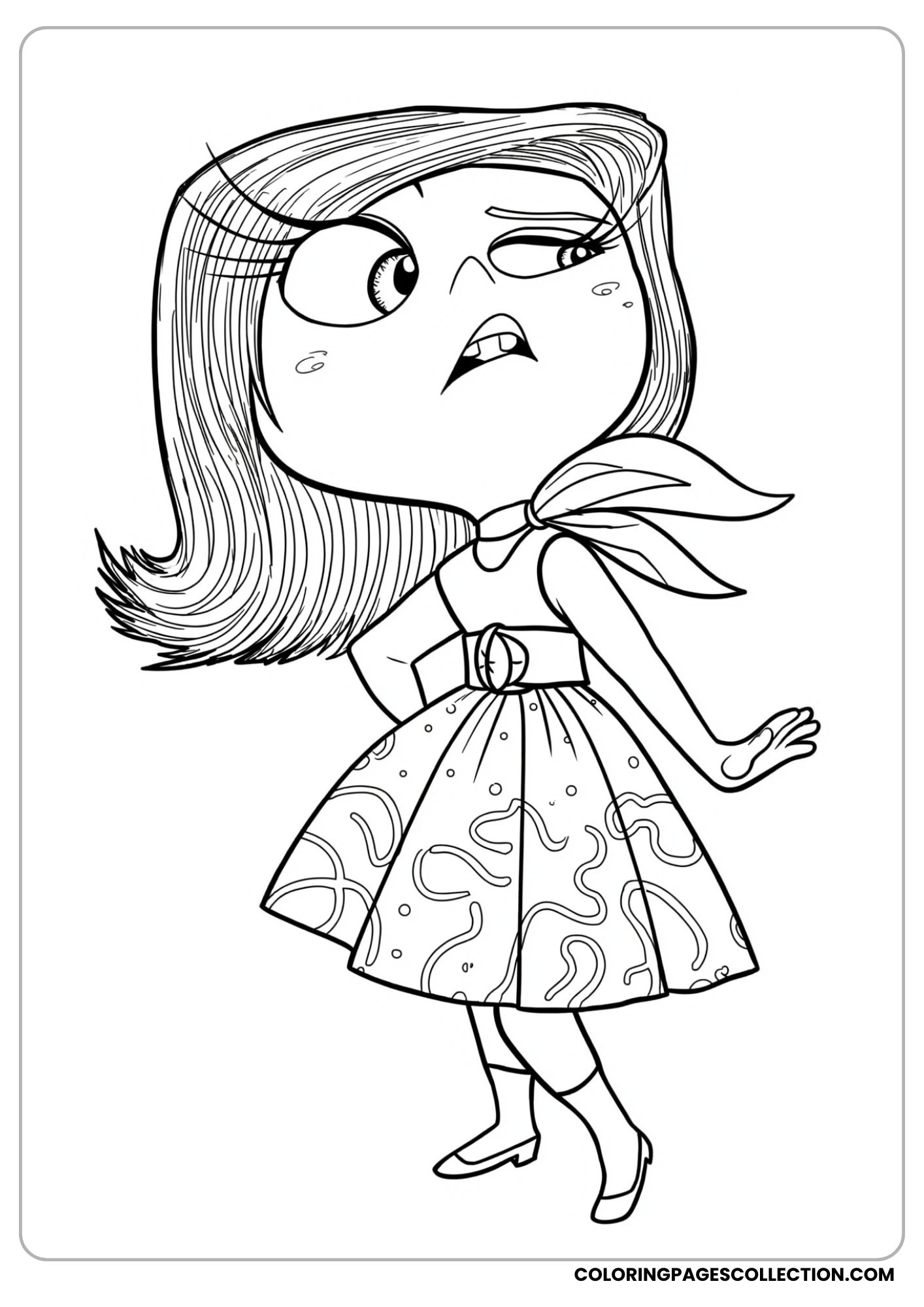 disgust standing pose coloring page