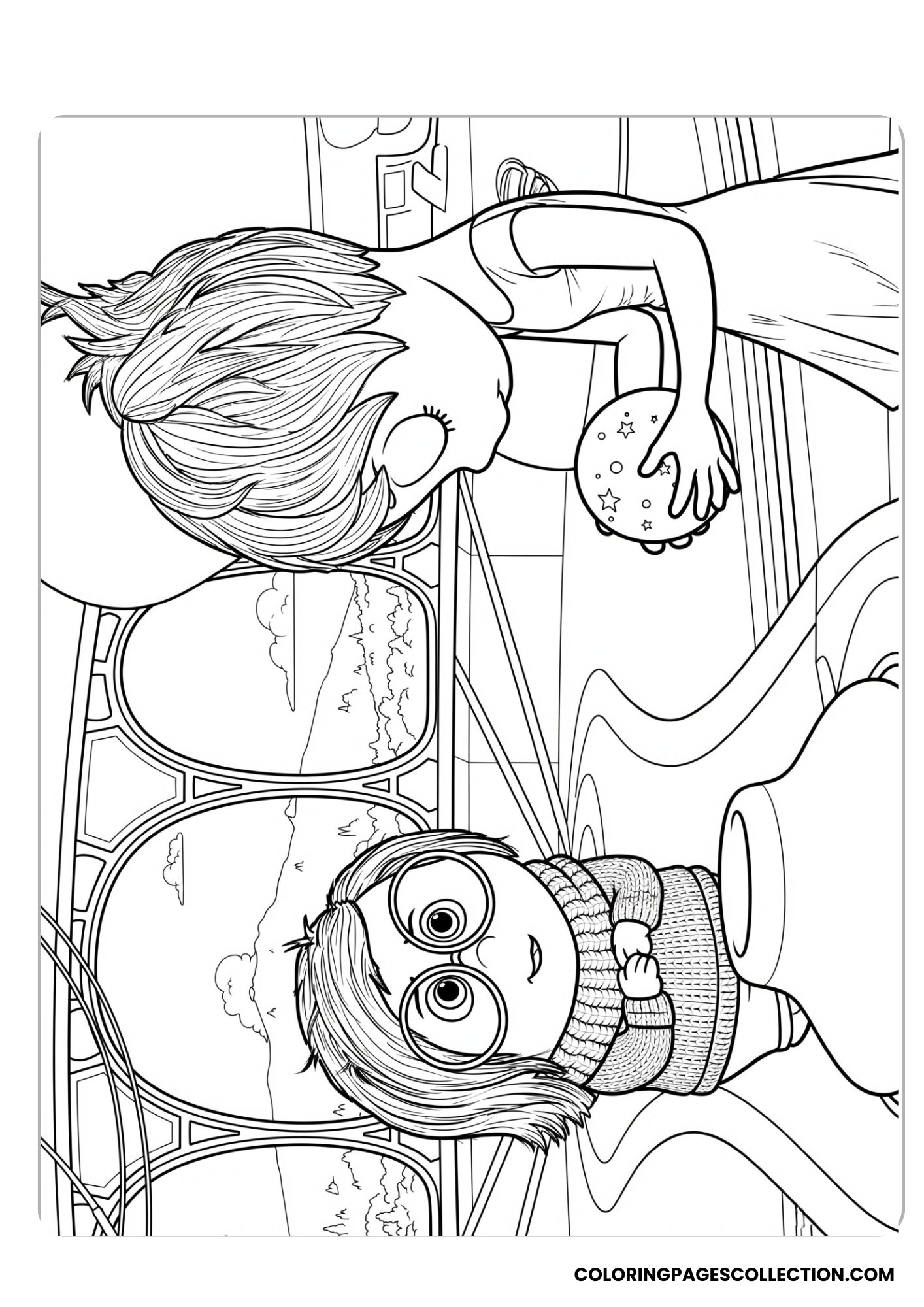 joy helping sadness coloring page