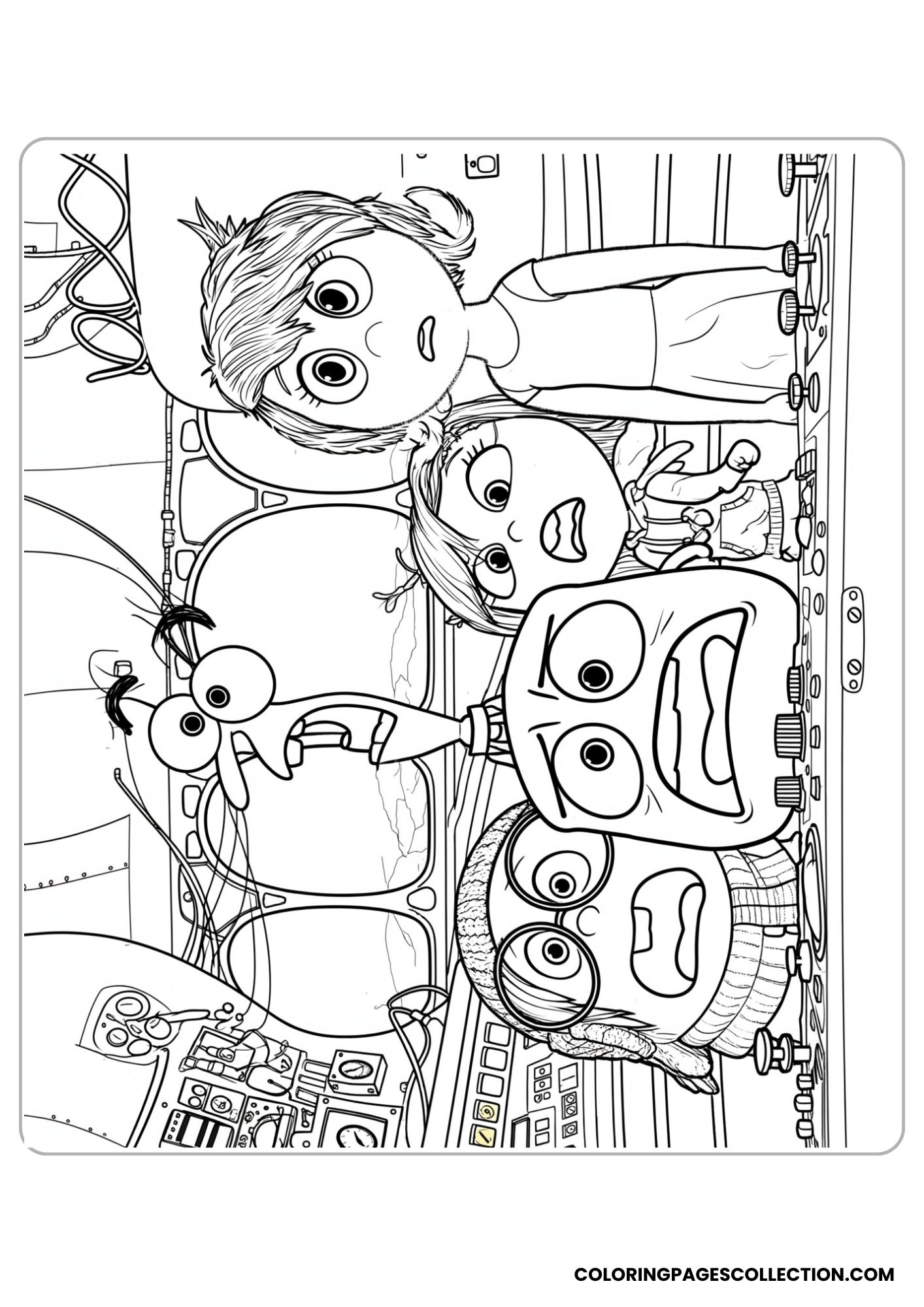inside out friends group coloring page