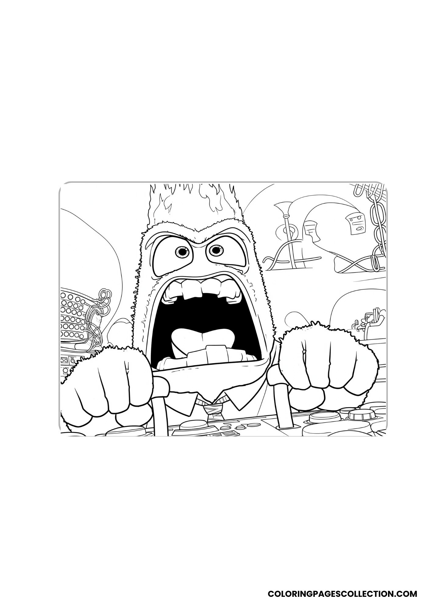 anger close-up coloring page