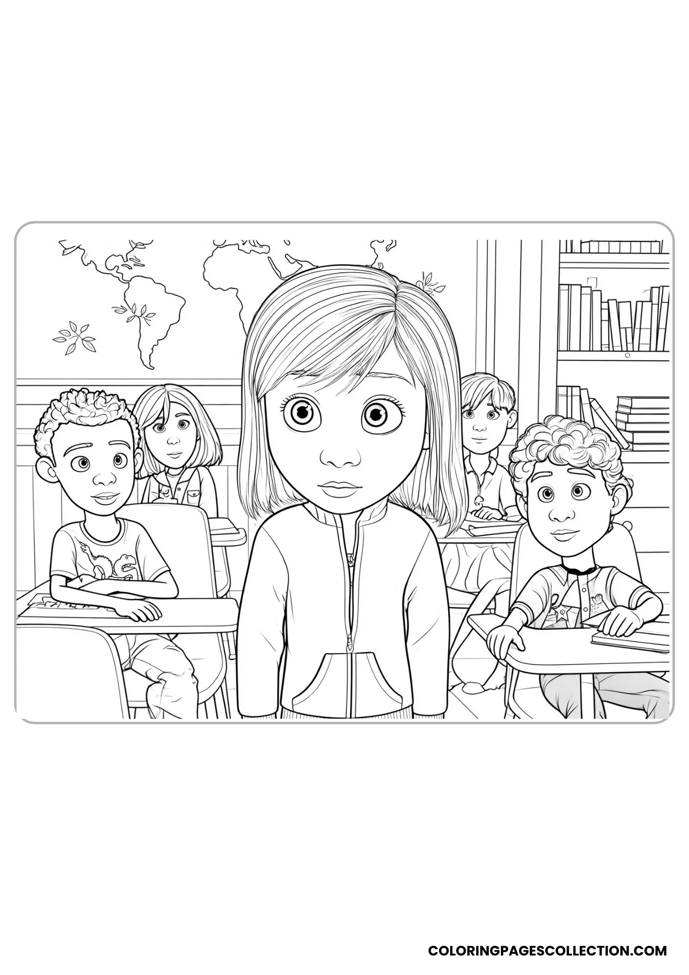 riley at school coloring page