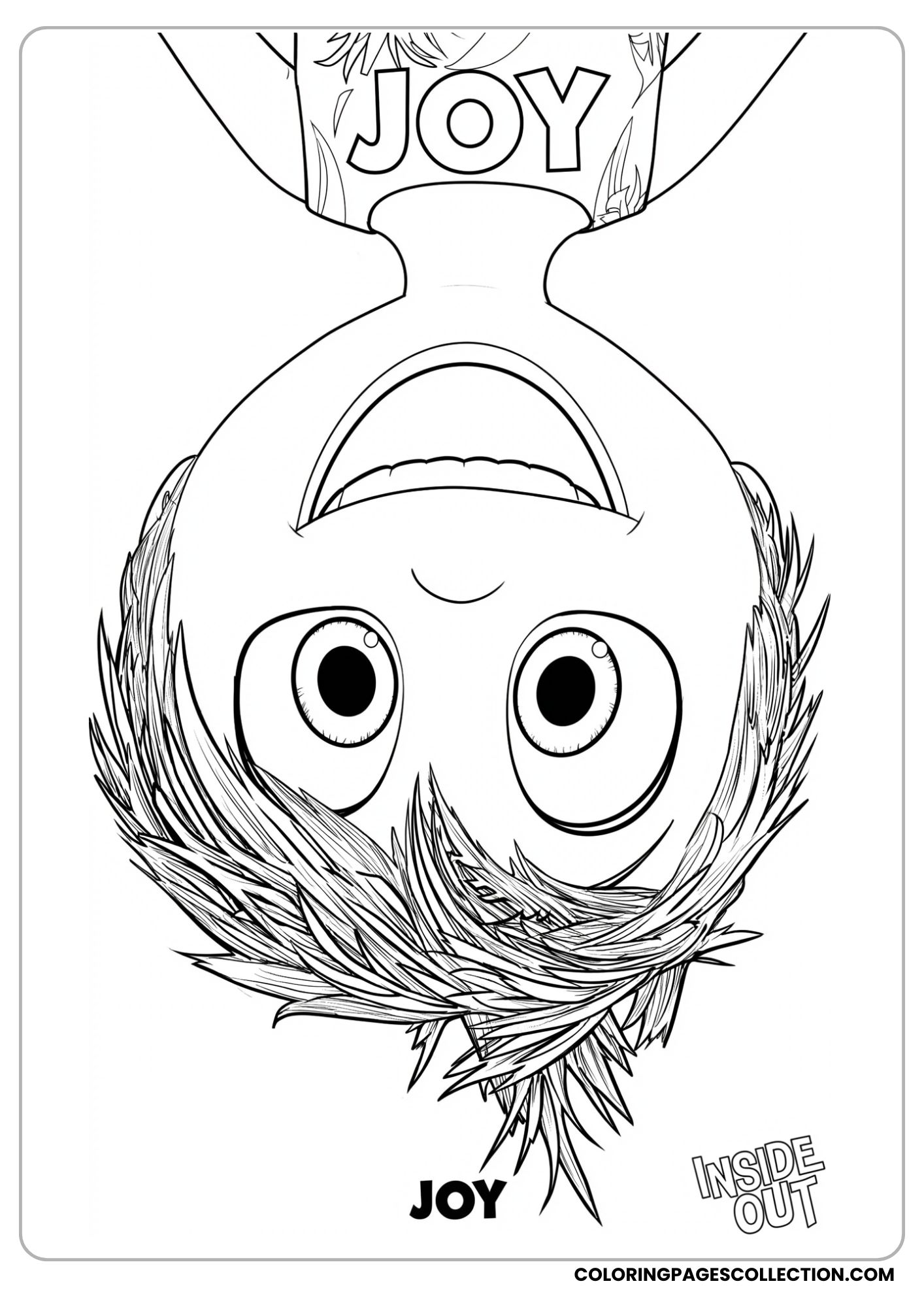 upside down joy coloring page