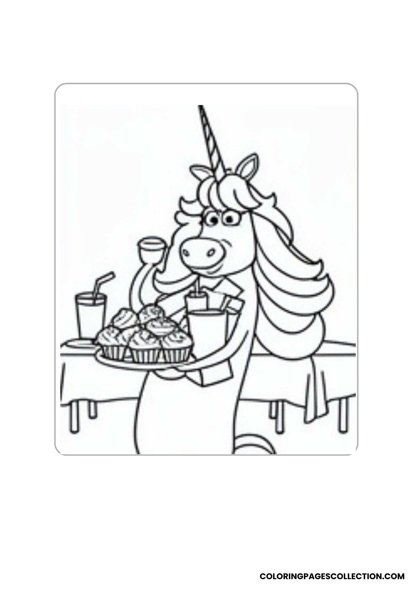 funny rainbow unicorn coloring page