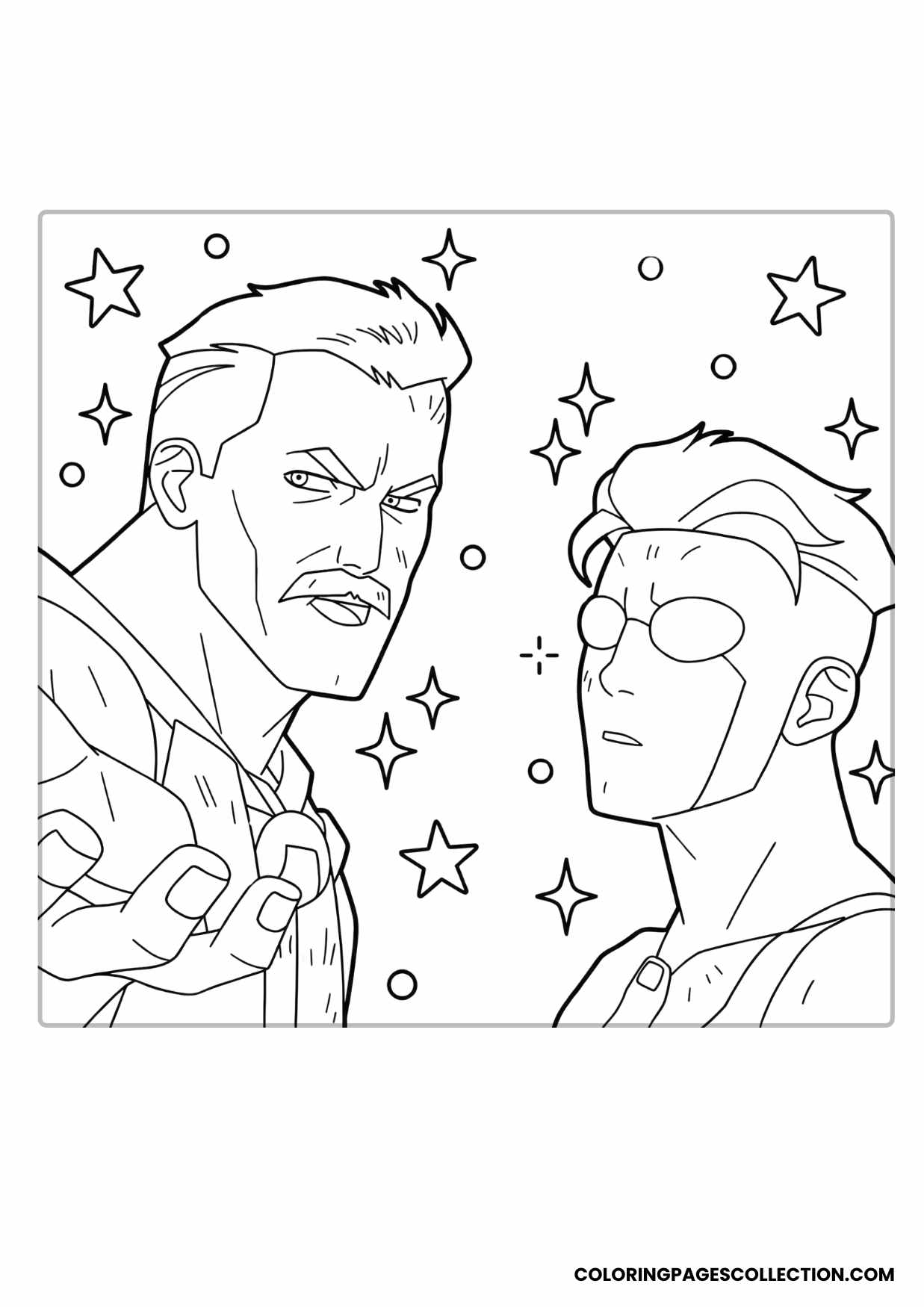 omni-man & mark grayson coloring page
