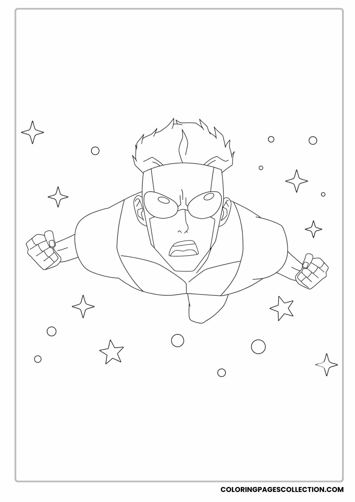 invincible coloring pages featuring mark grayson coloring sheet