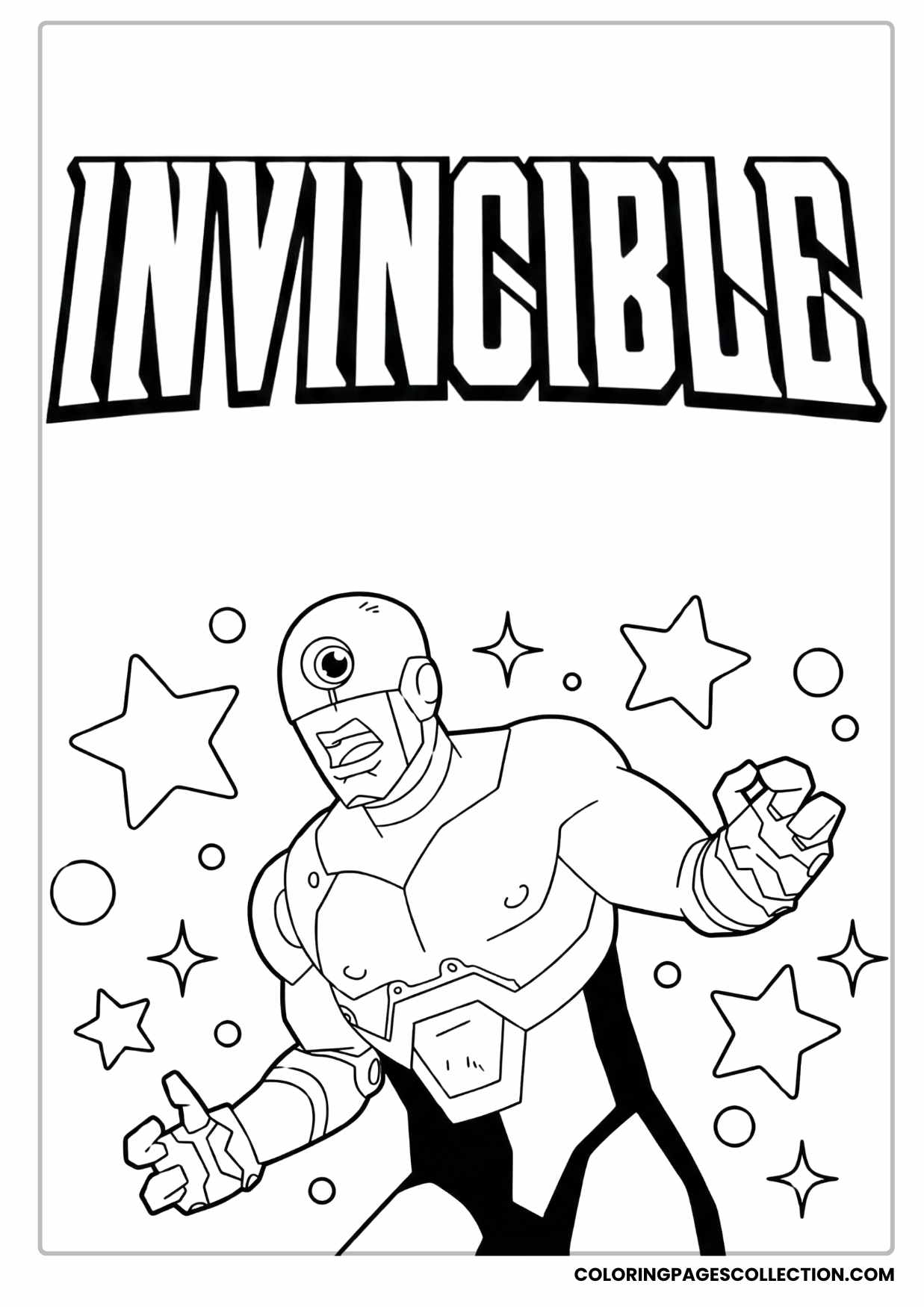 re-animen from series invincible coloring sheet