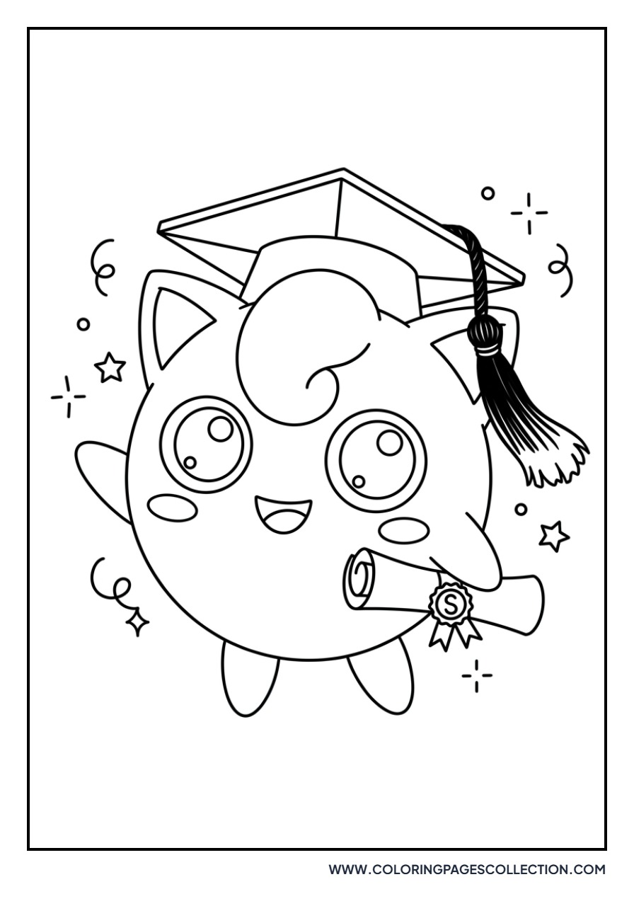 Jigglypuff in a Graduation Cap
