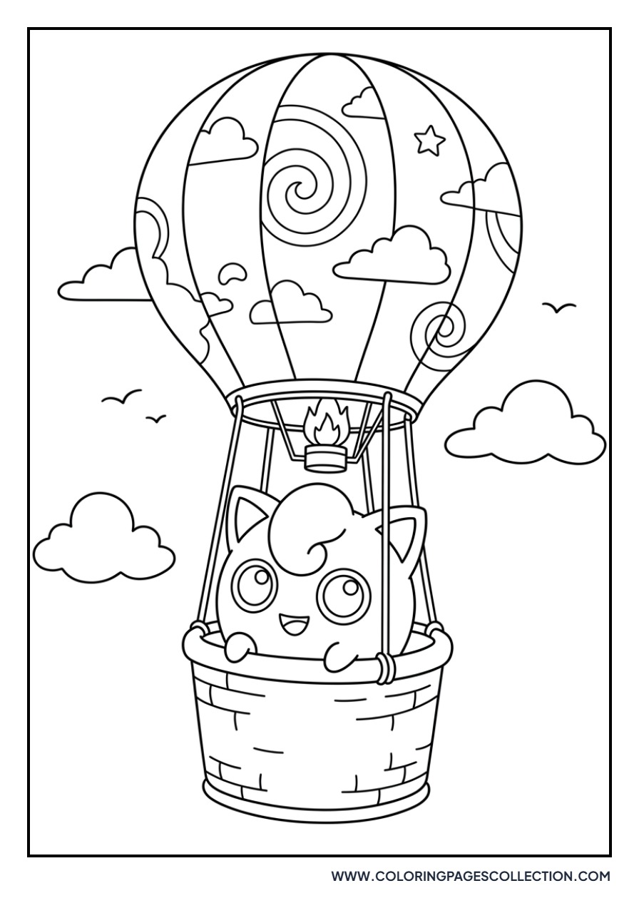 Jigglypuff in a Hot Air Balloon