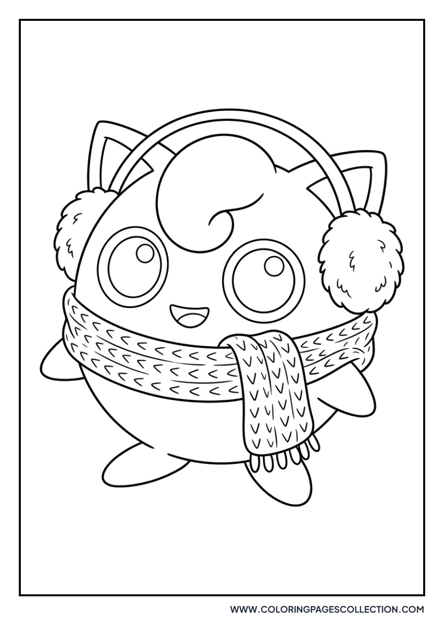 Jigglypuff in Winter Scarf
