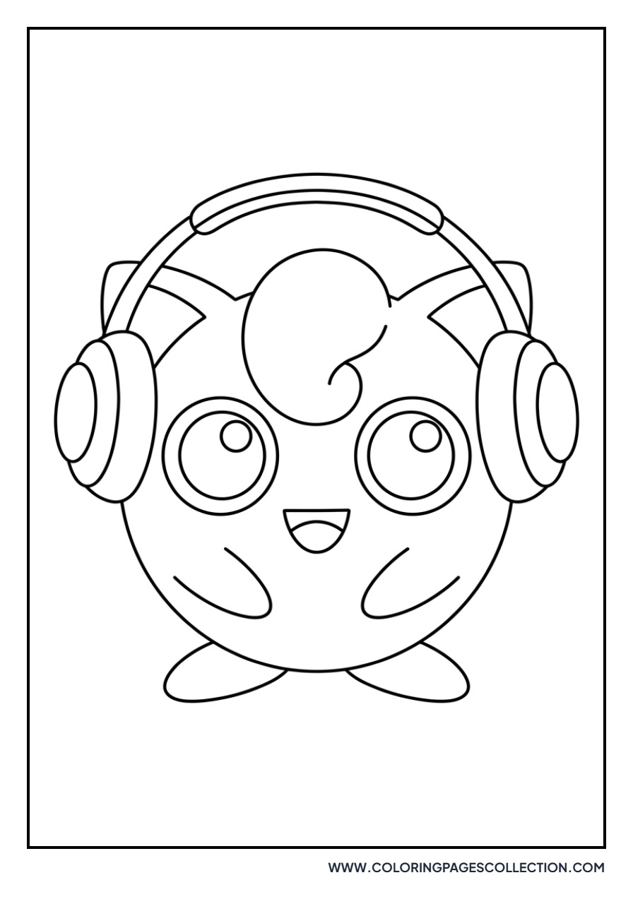 Jigglypuff Wearing Headphones