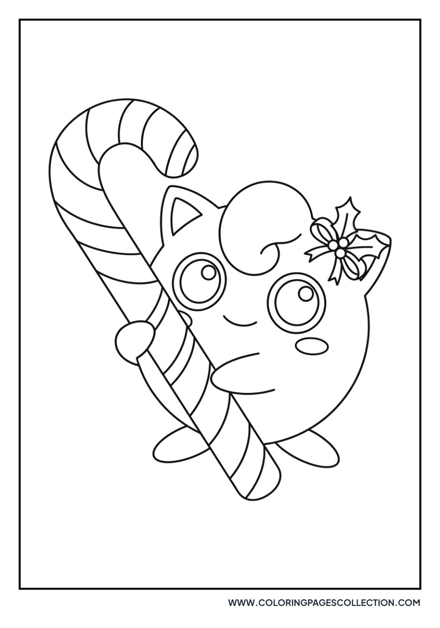 Jigglypuff with a Giant Candy Cane