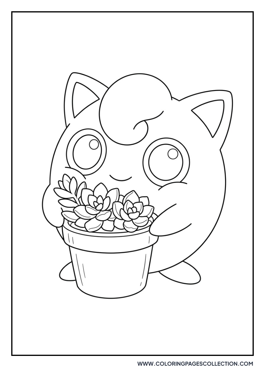 Jigglypuff with a Potted Plant