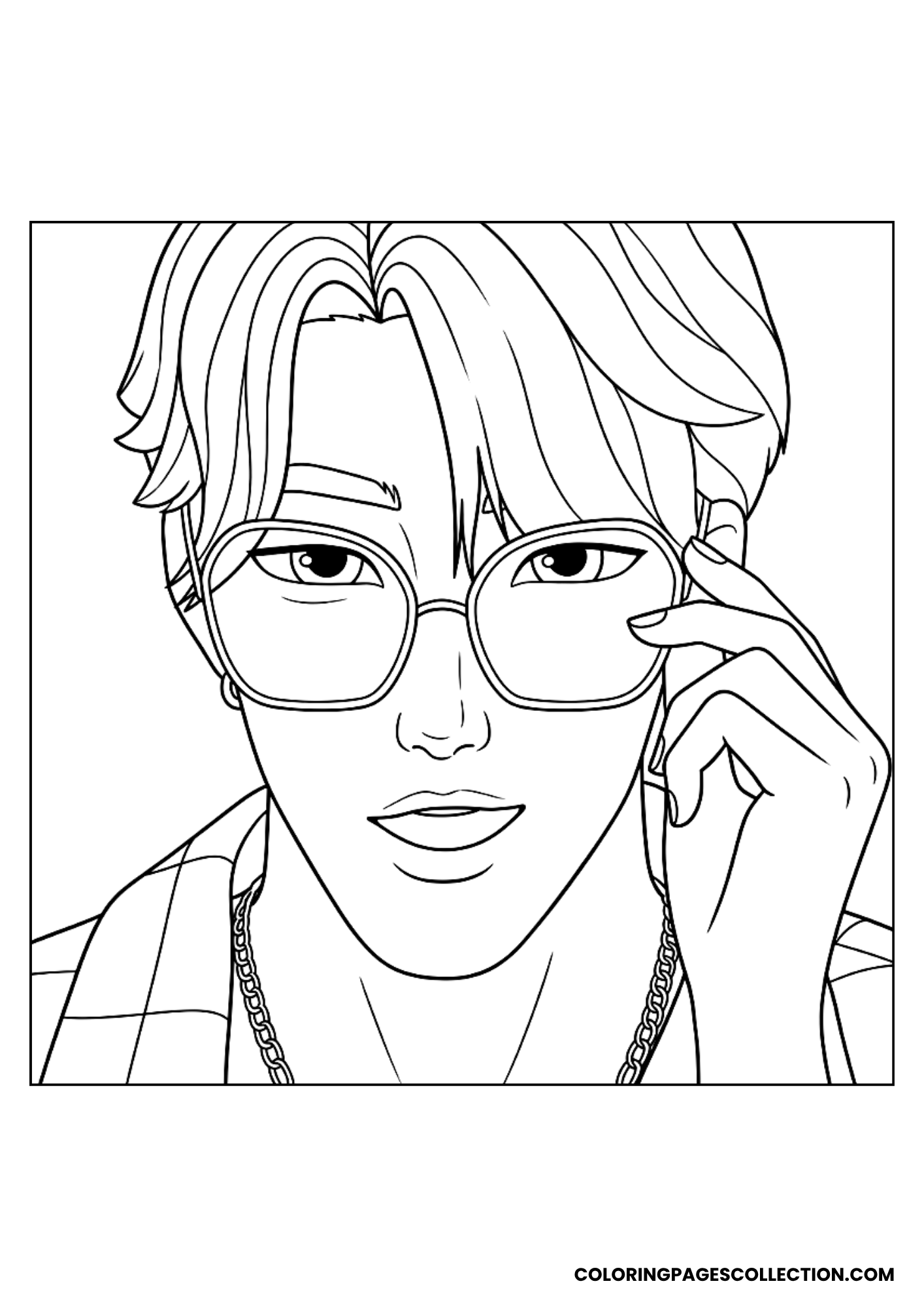 jinu in purple shades coloring page