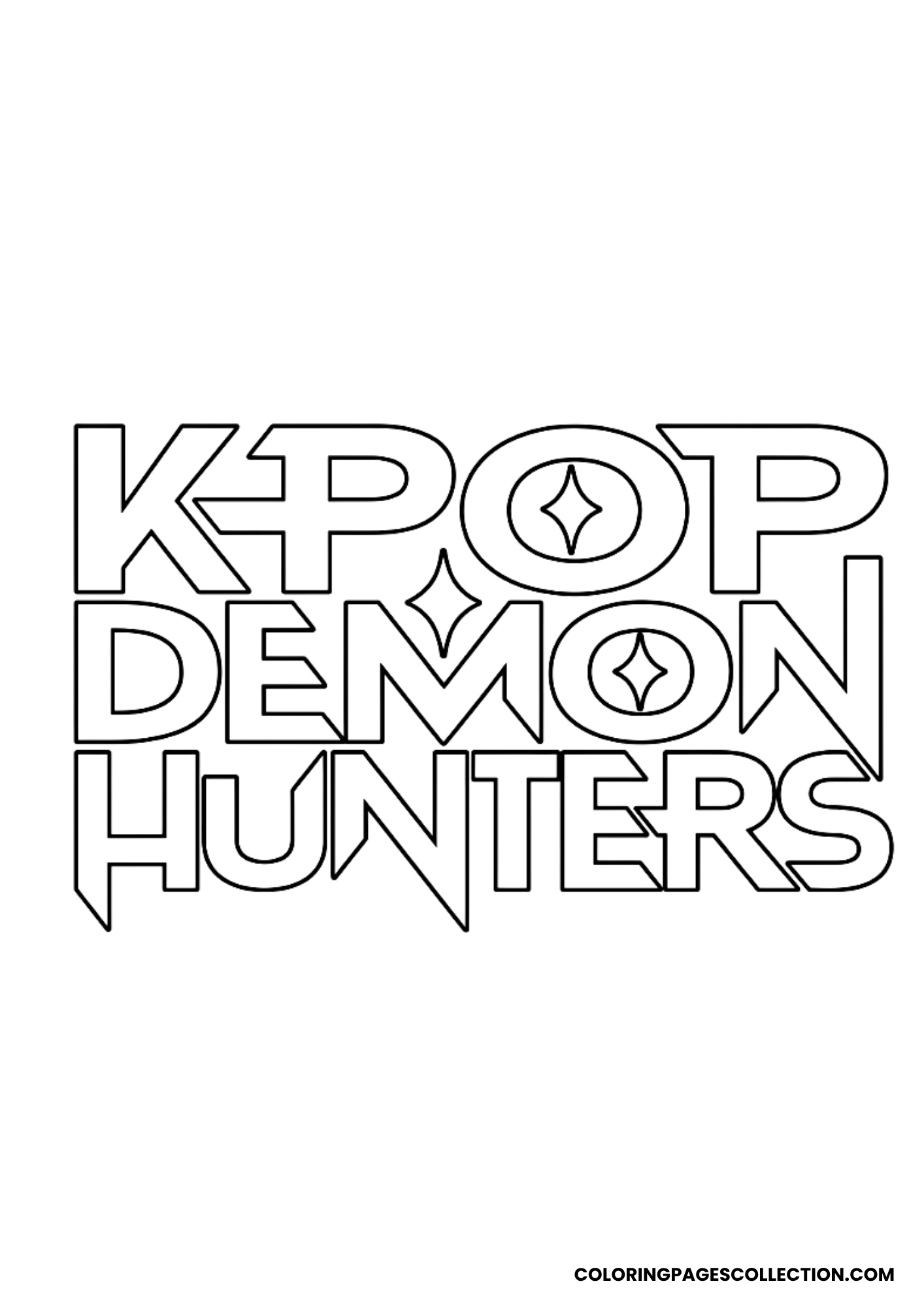 kpop demon hunters logo coloring sheet