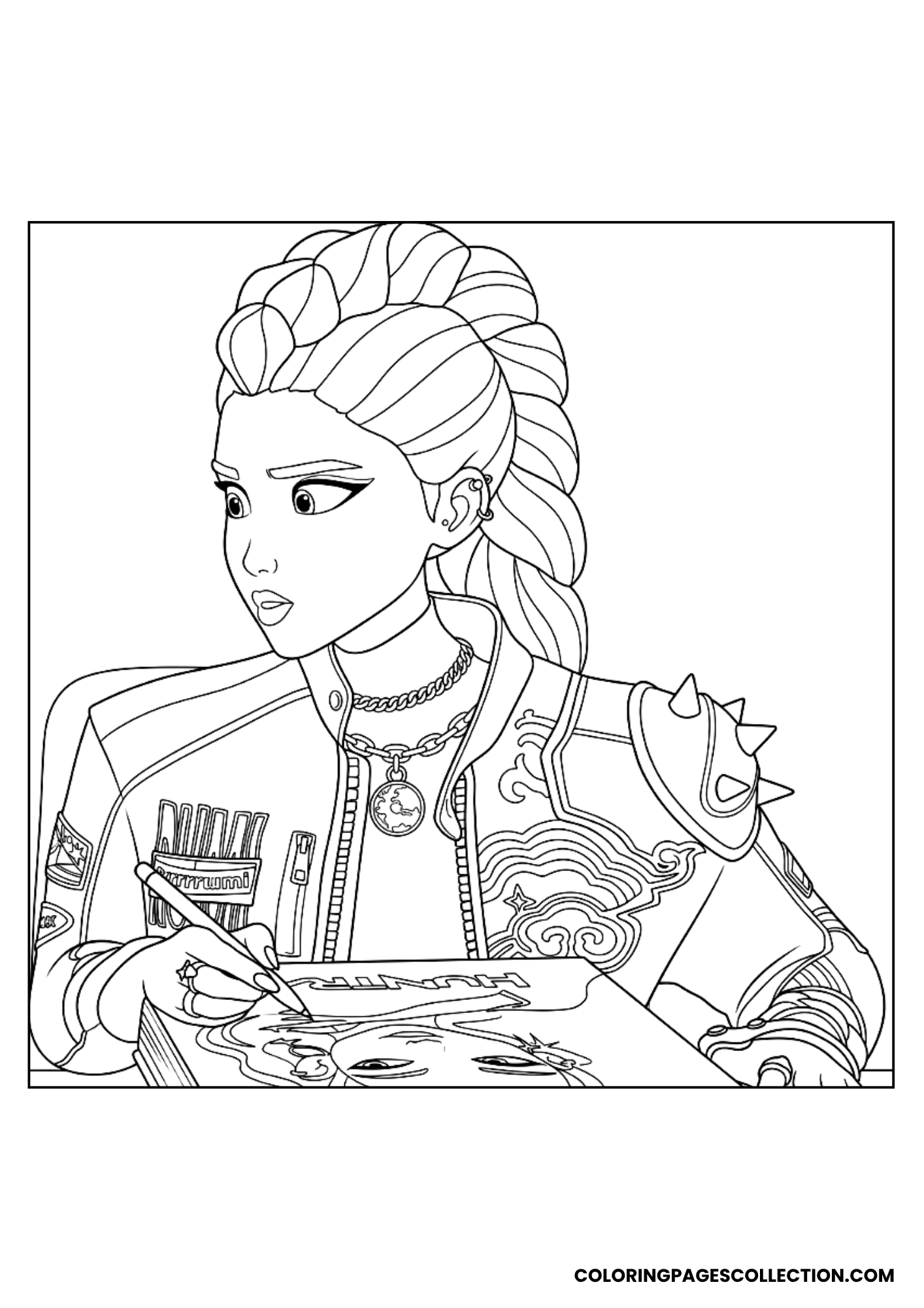 rumi drawing artwork coloring sheet