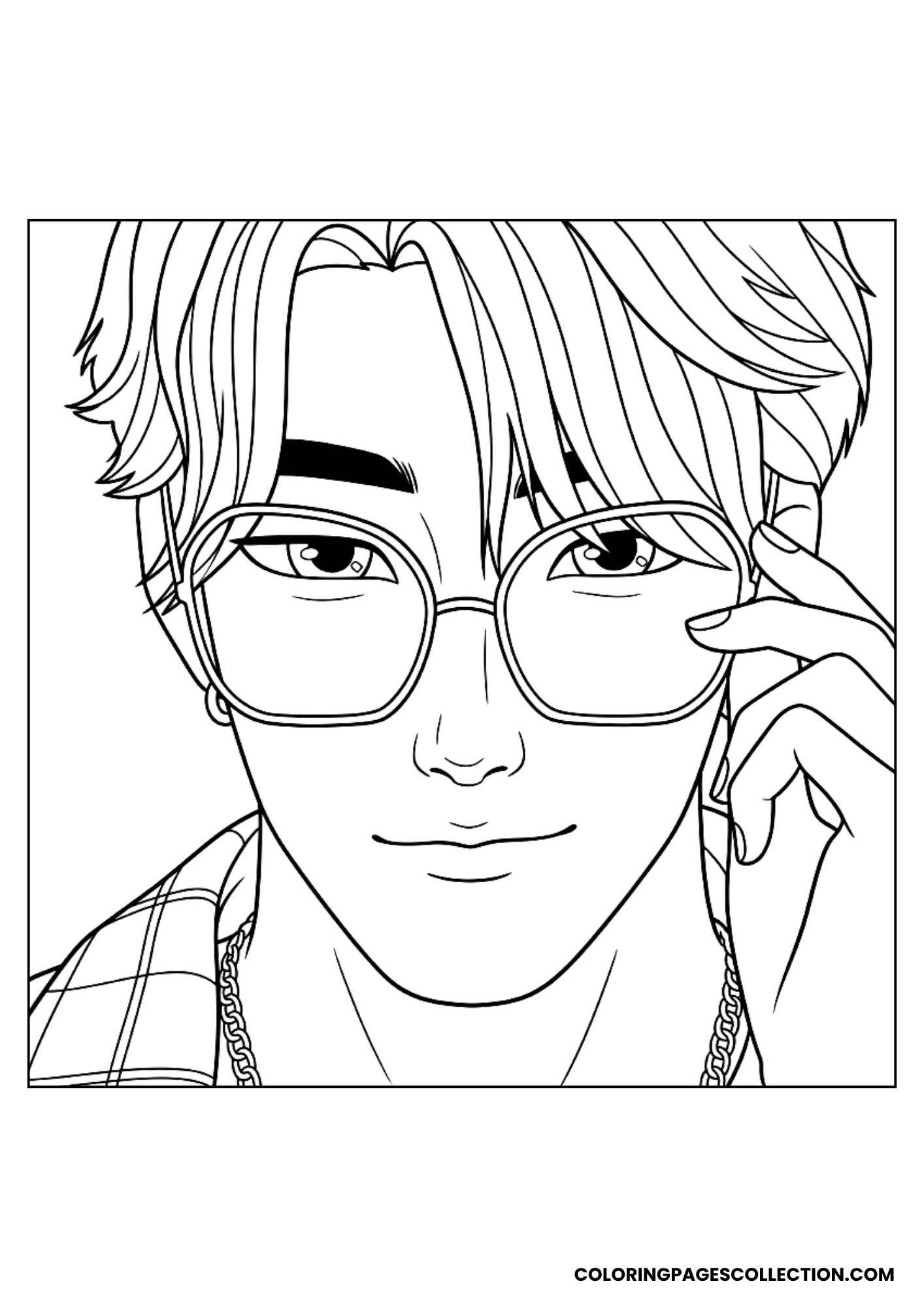 jinu's stylish shades coloring page