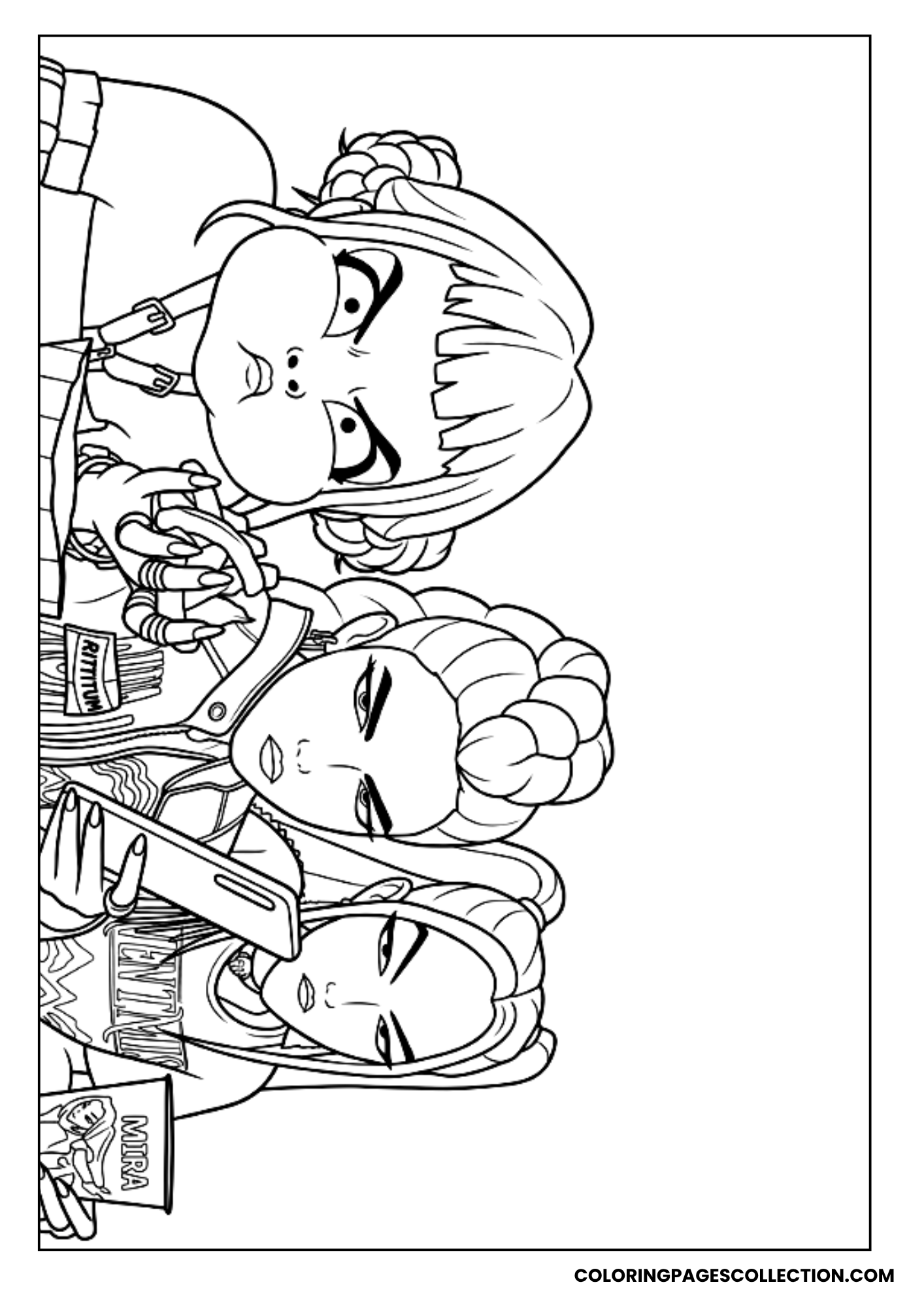huntrix snack break coloring page