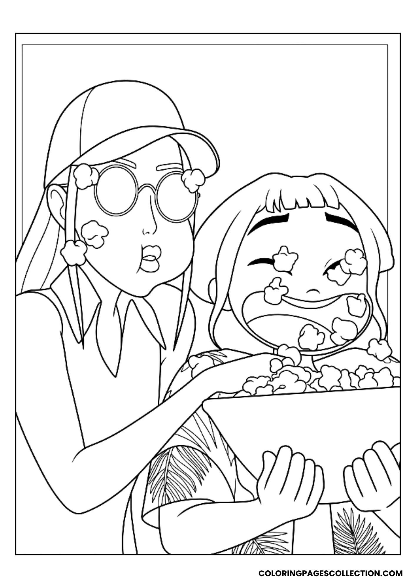 mira and zoey snack time coloring sheet