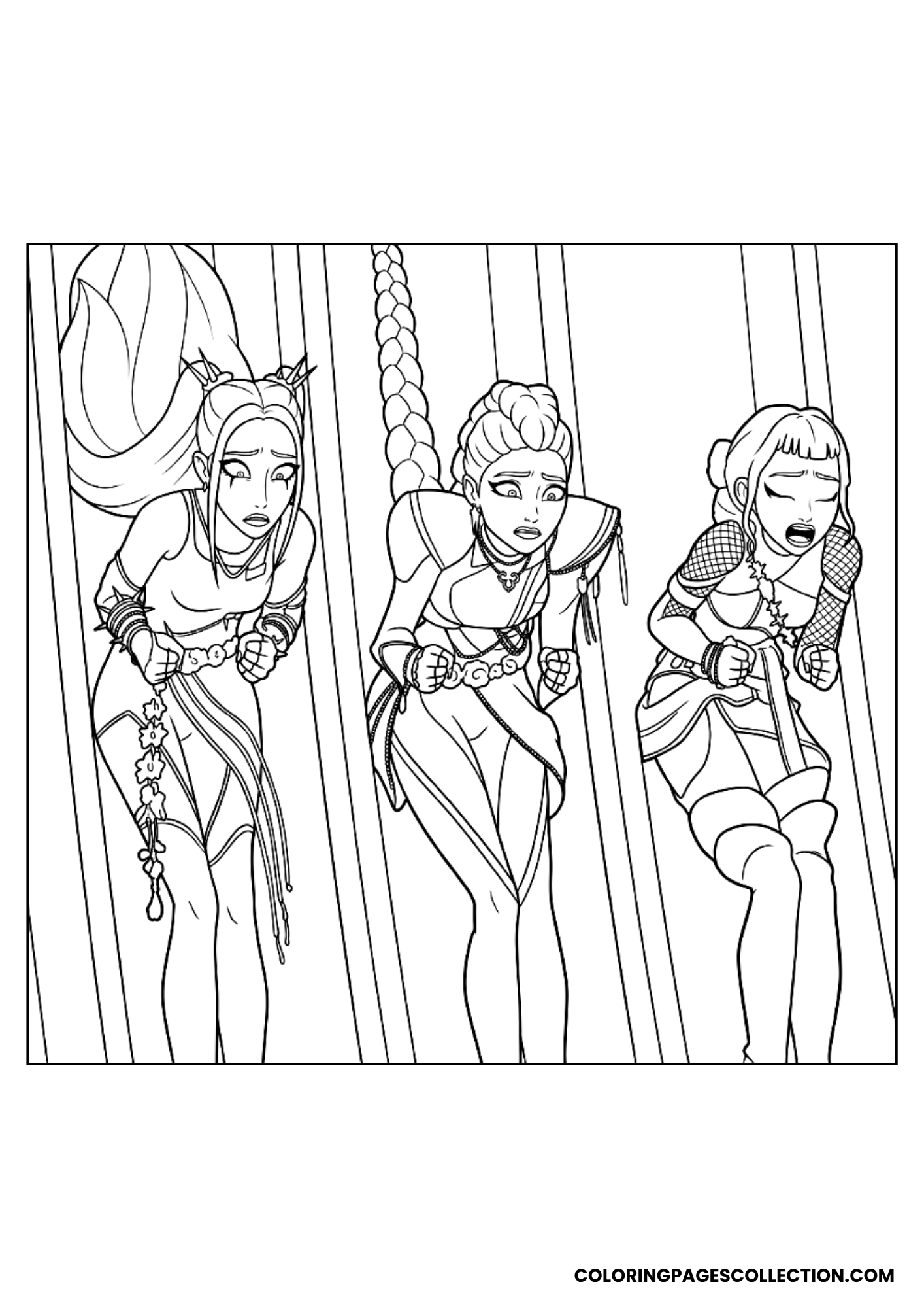 huntrix hide together coloring sheet