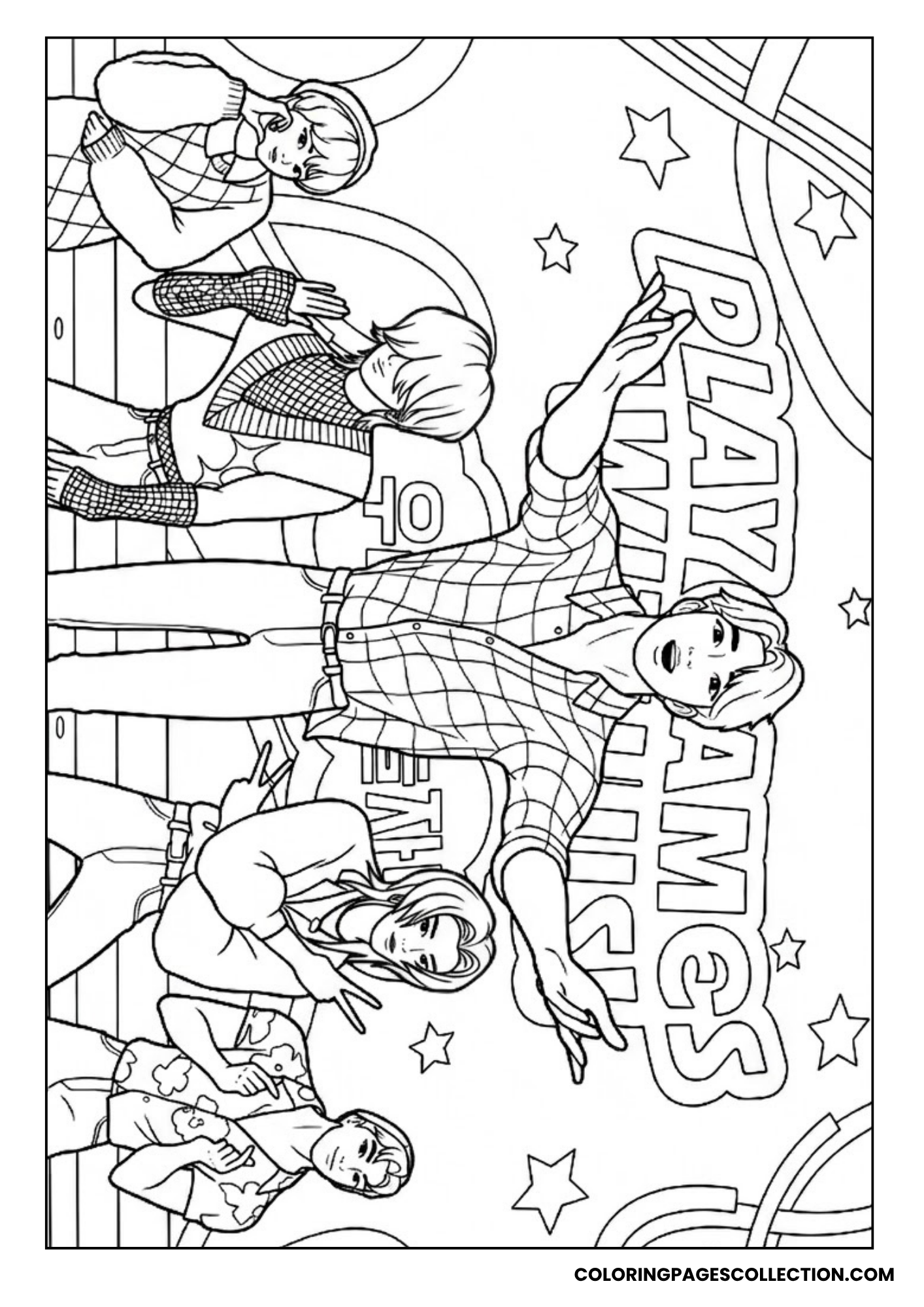 saja boys on stage coloring page