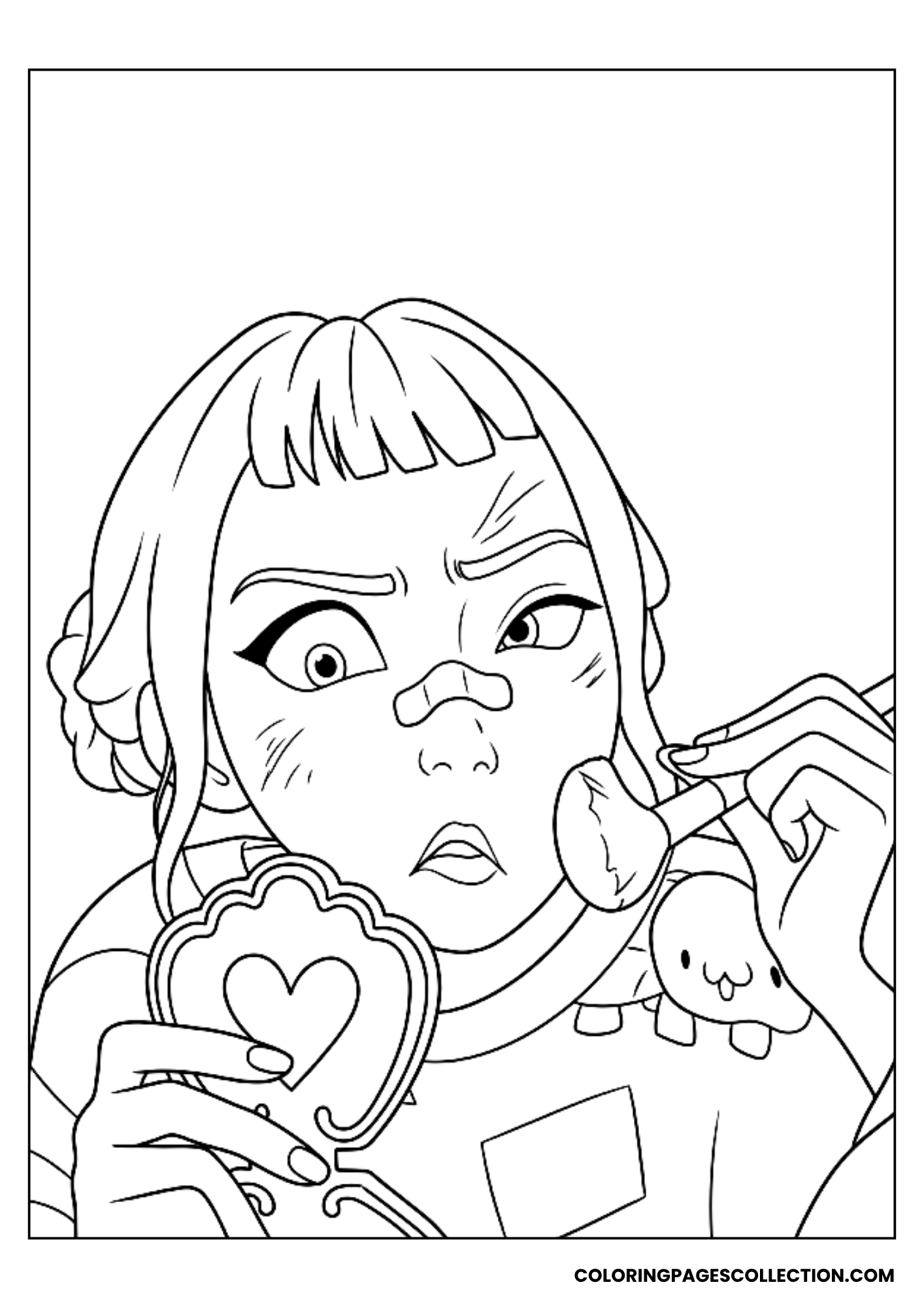 zoey's makeup mishap coloring page
