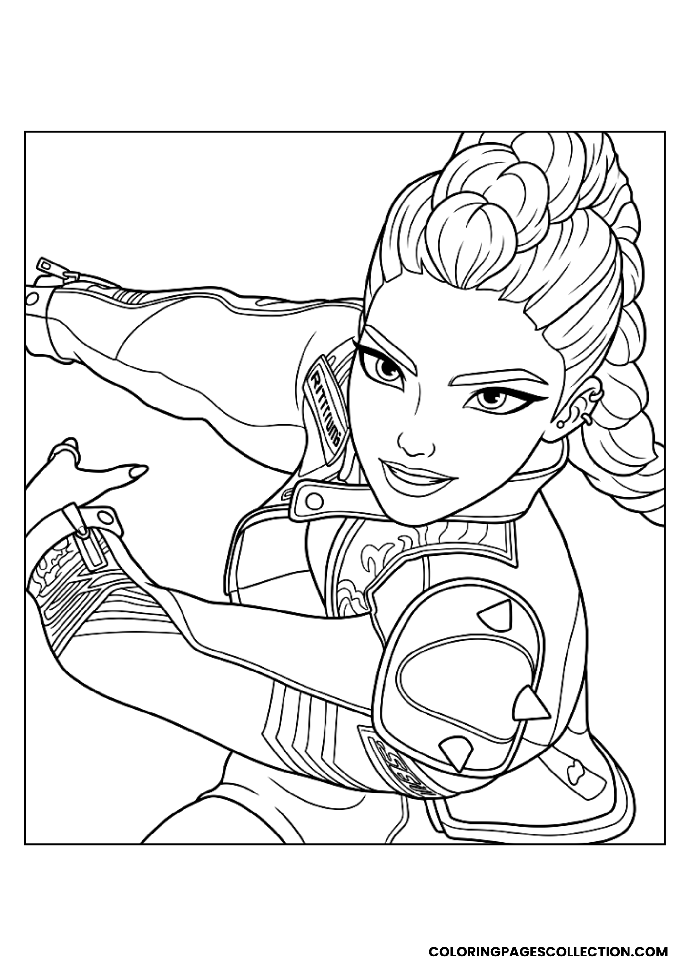 rumi ready to strike coloring sheet