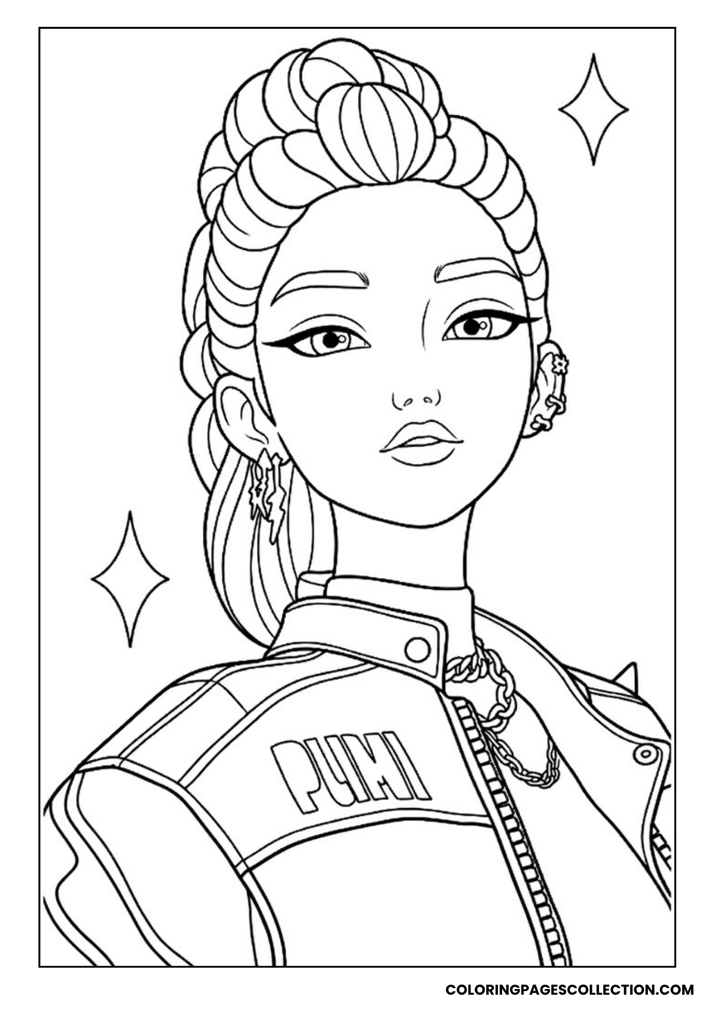 rumi portrait art coloring sheet