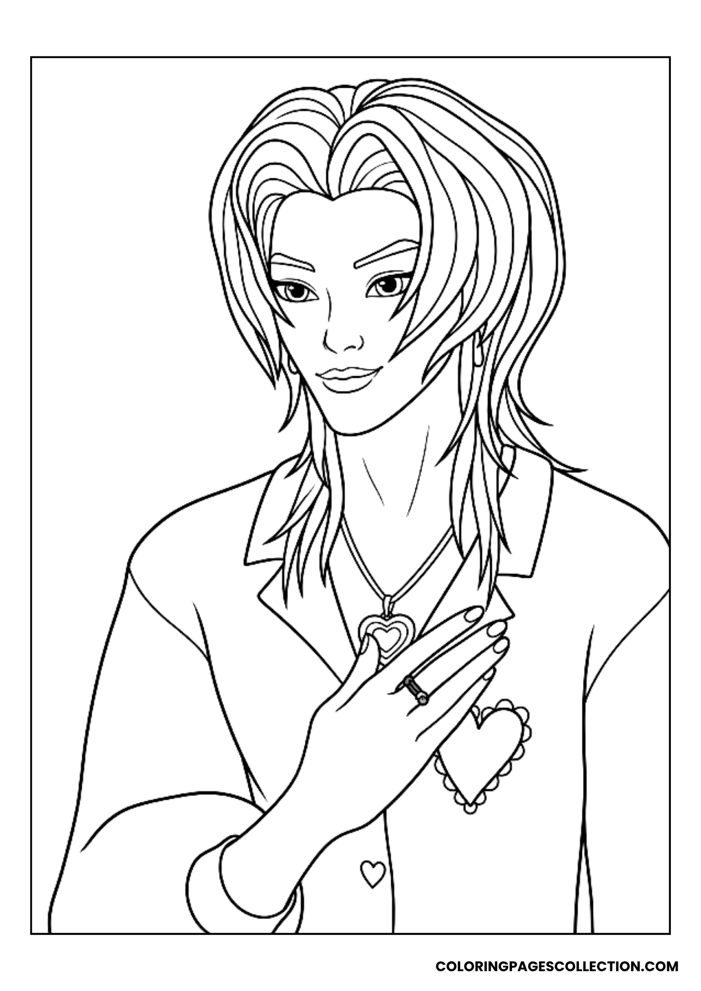 mira's pink hairstyle coloring page