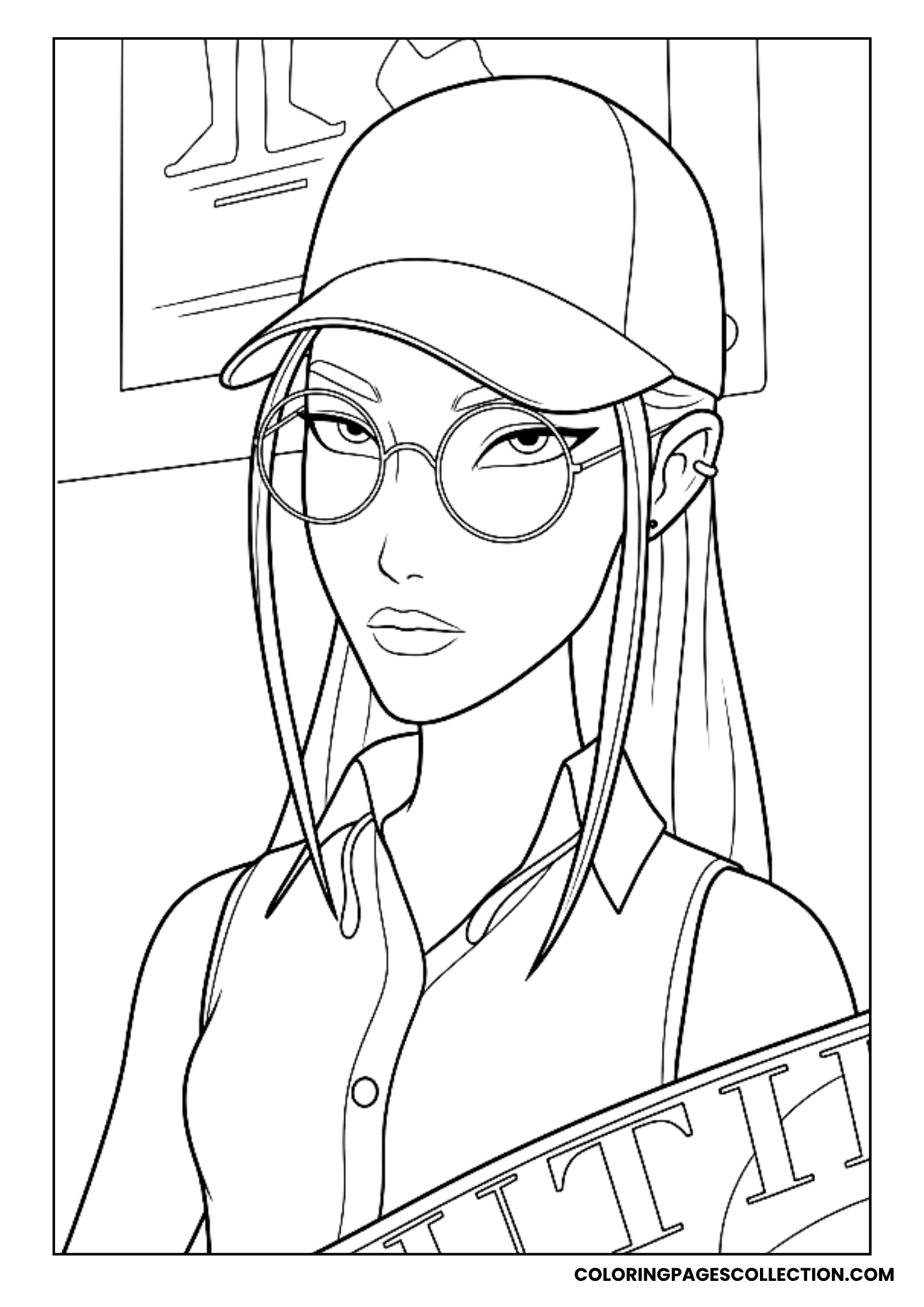 mira's serious look coloring sheet