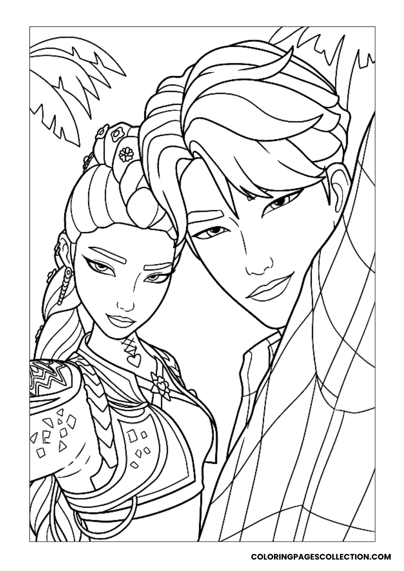 rumi and jinu together coloring page