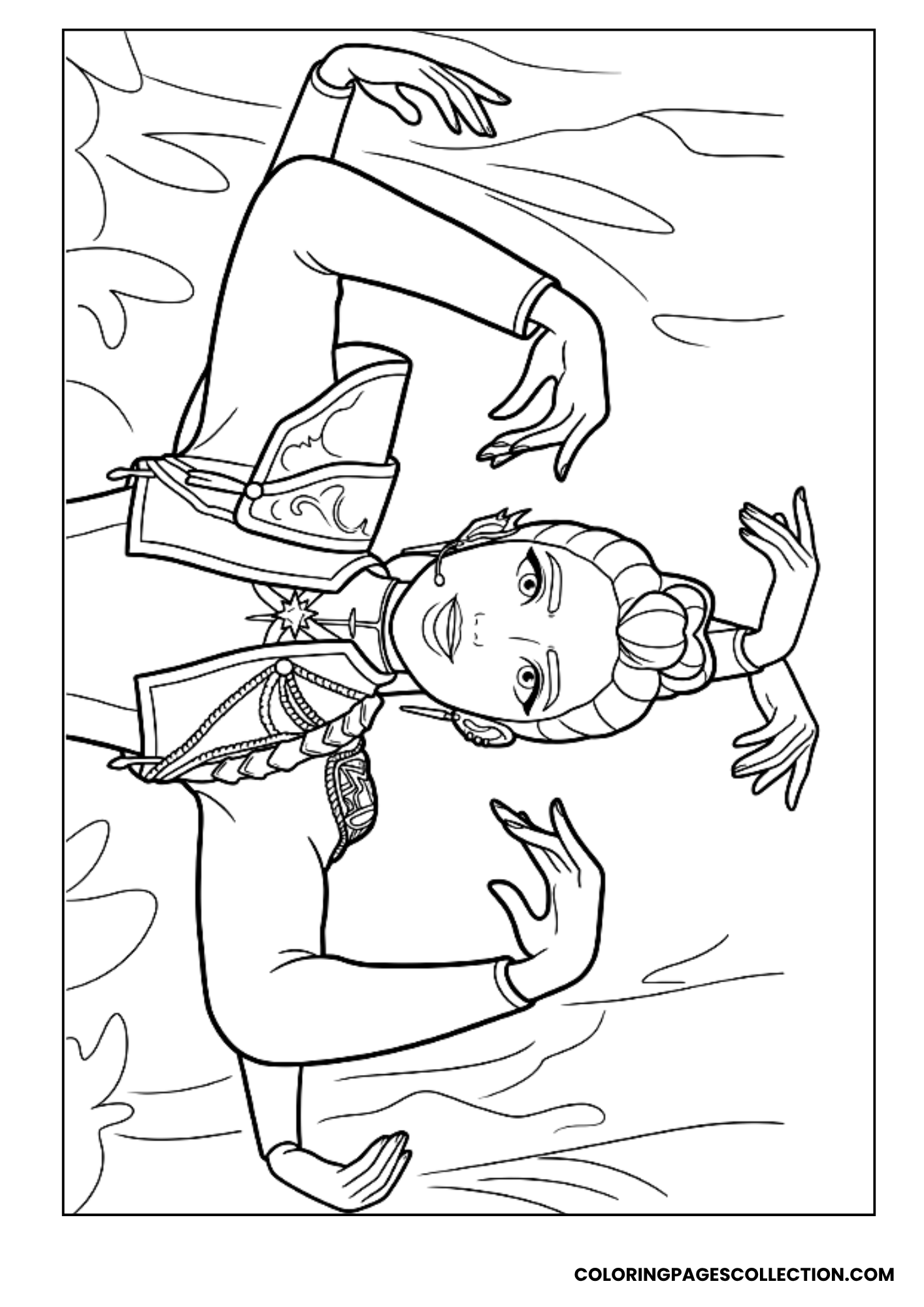 rumi performs on stage coloring page