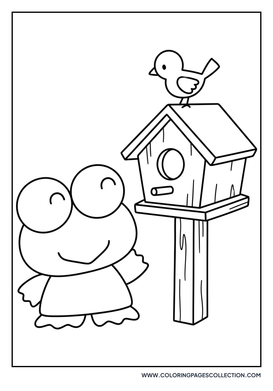 Keroppi and a Birdhouse