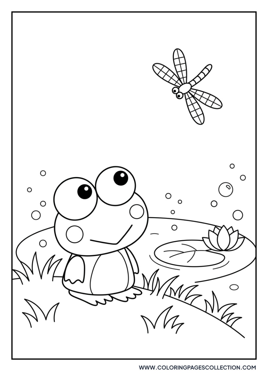 Keroppi and a Dragonfly