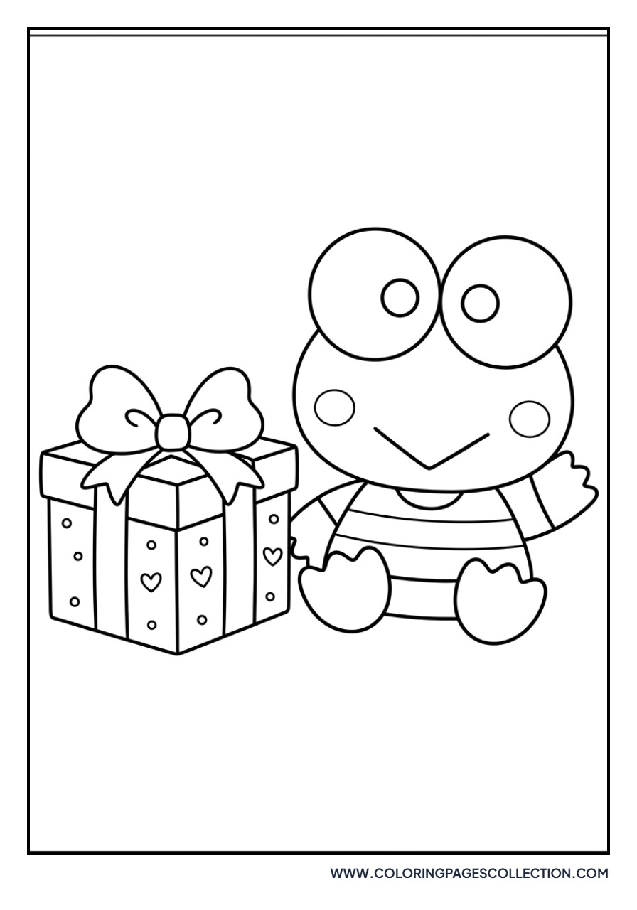 Keroppi and a Gift Box