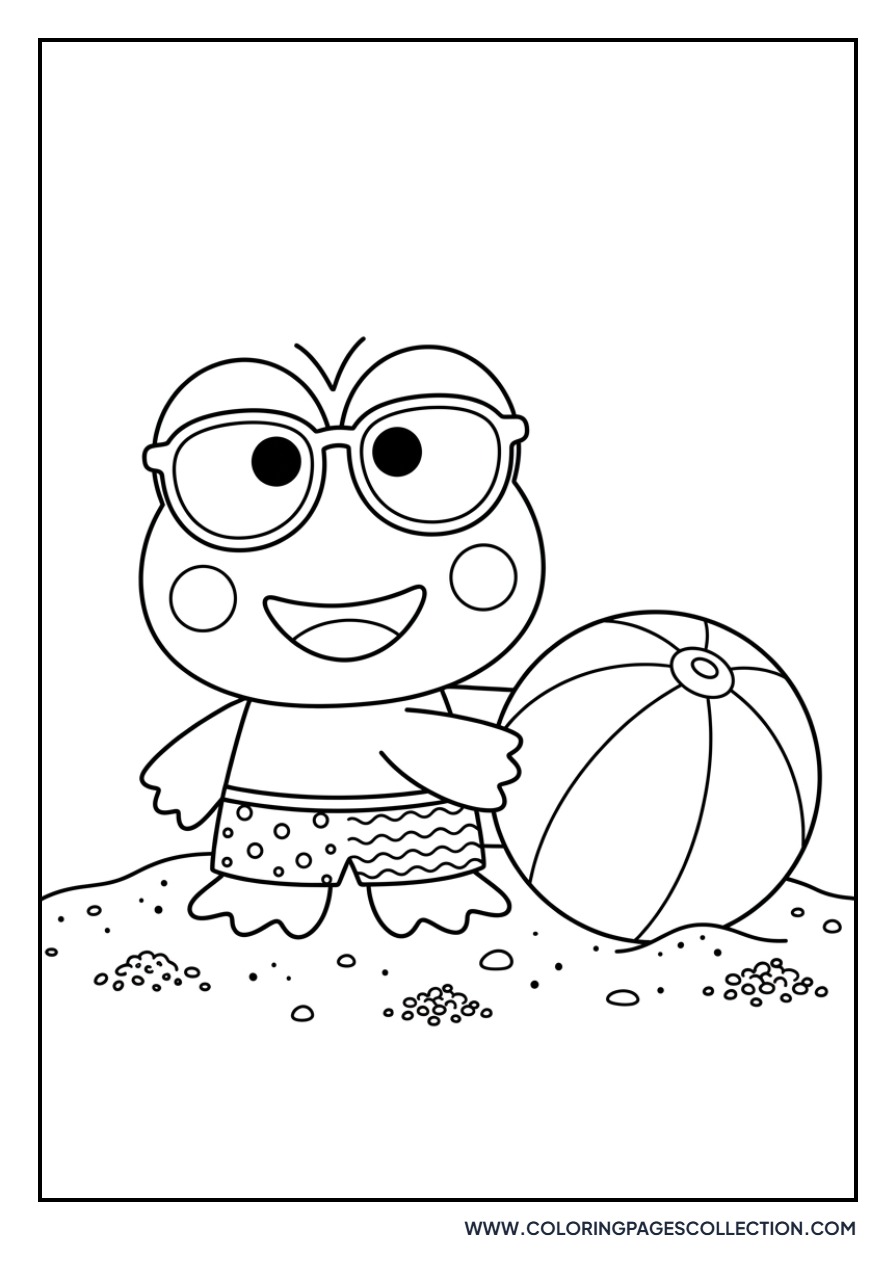 Keroppi at the Beach