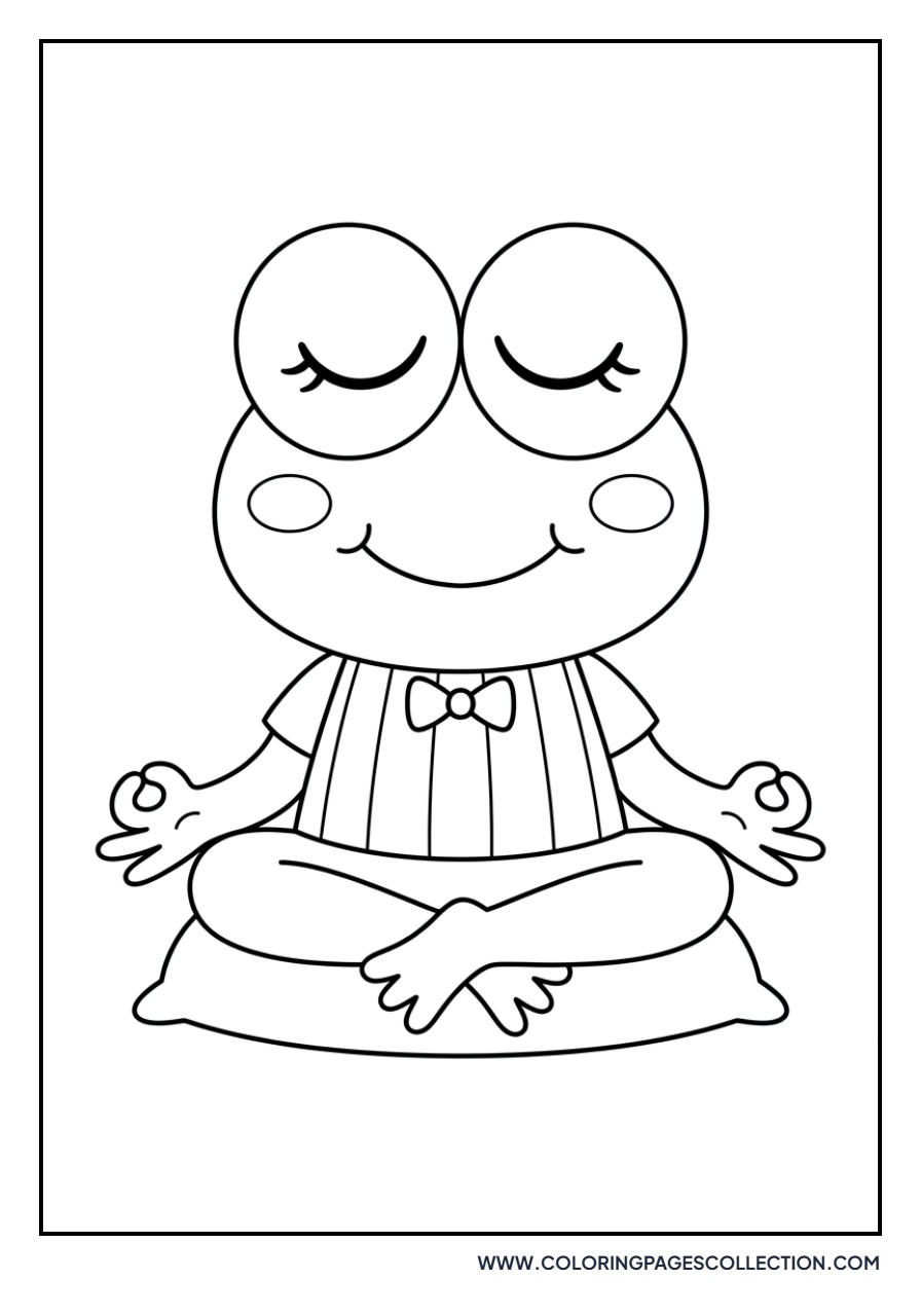 Keroppi Doing Yoga
