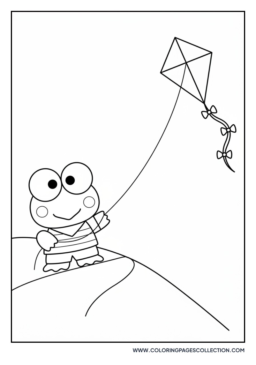 Keroppi Flying a Kite