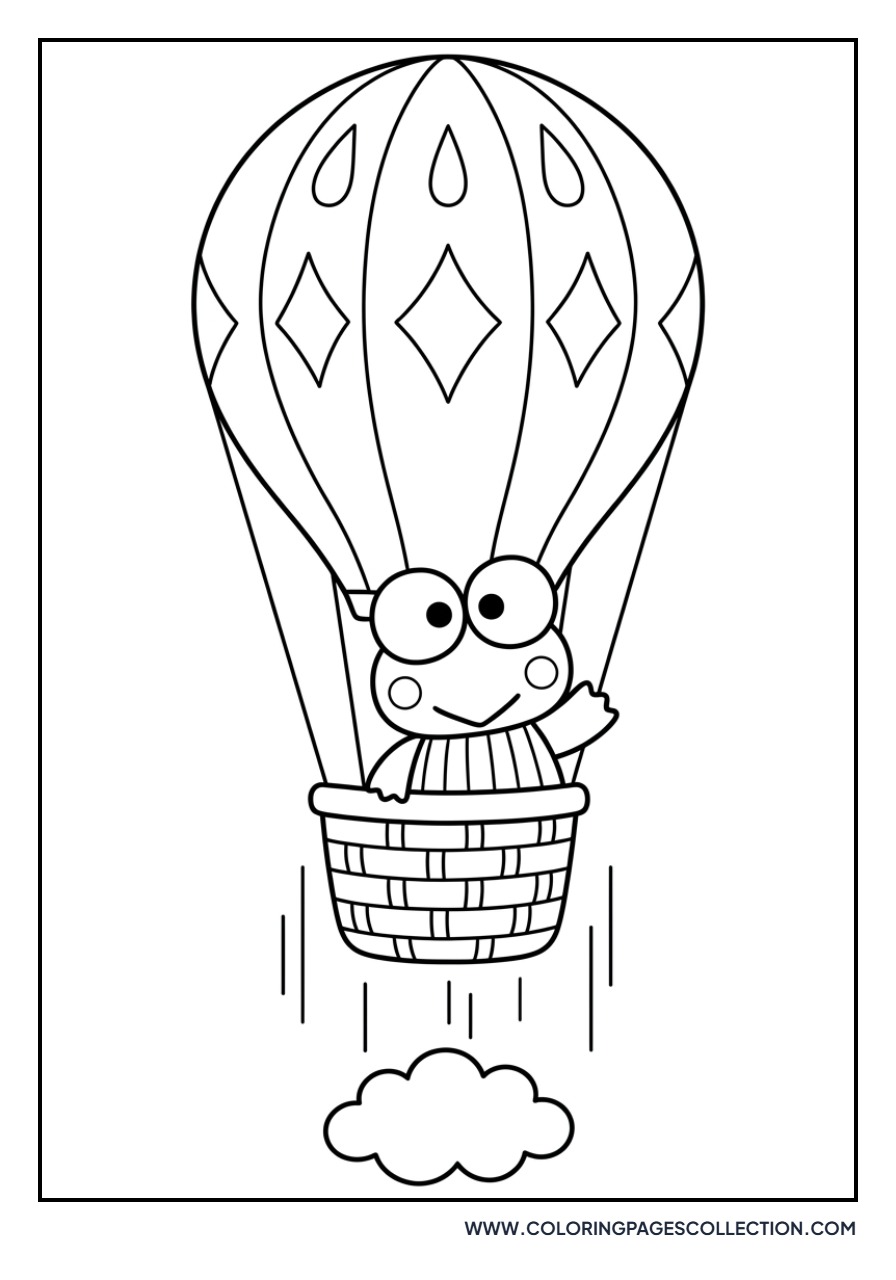 Keroppi in a Hot Air Balloon