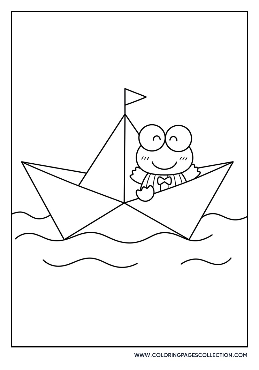 Keroppi in a Paper Boat