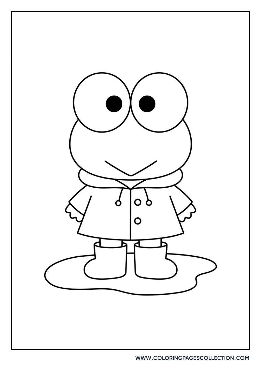 Keroppi in a Raincoat
