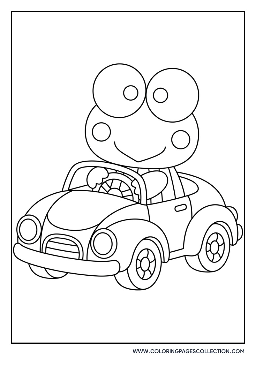 Keroppi in a Toy Car